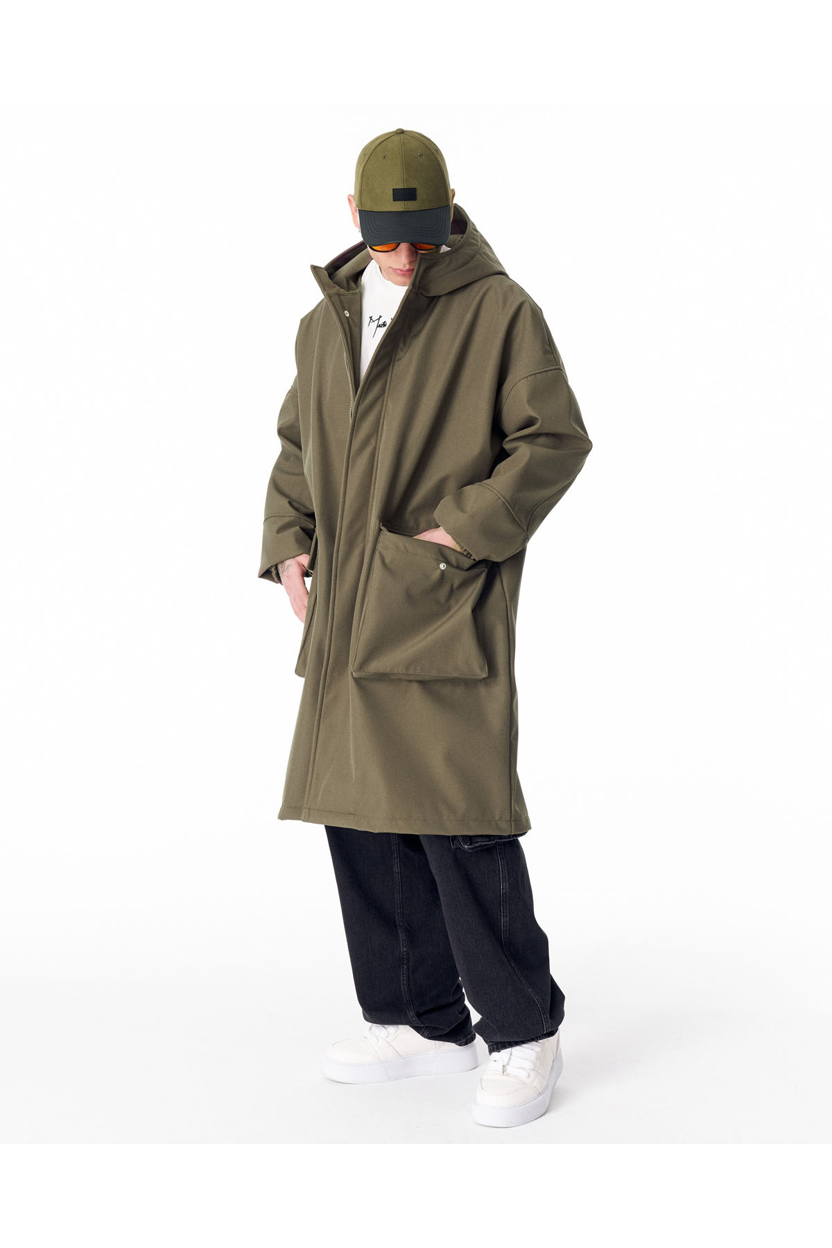 کاپشن بلند ضد آب مردانه مدل Softshell خاکی — خاکی OUT3501-haki — تصویر 7 از 8