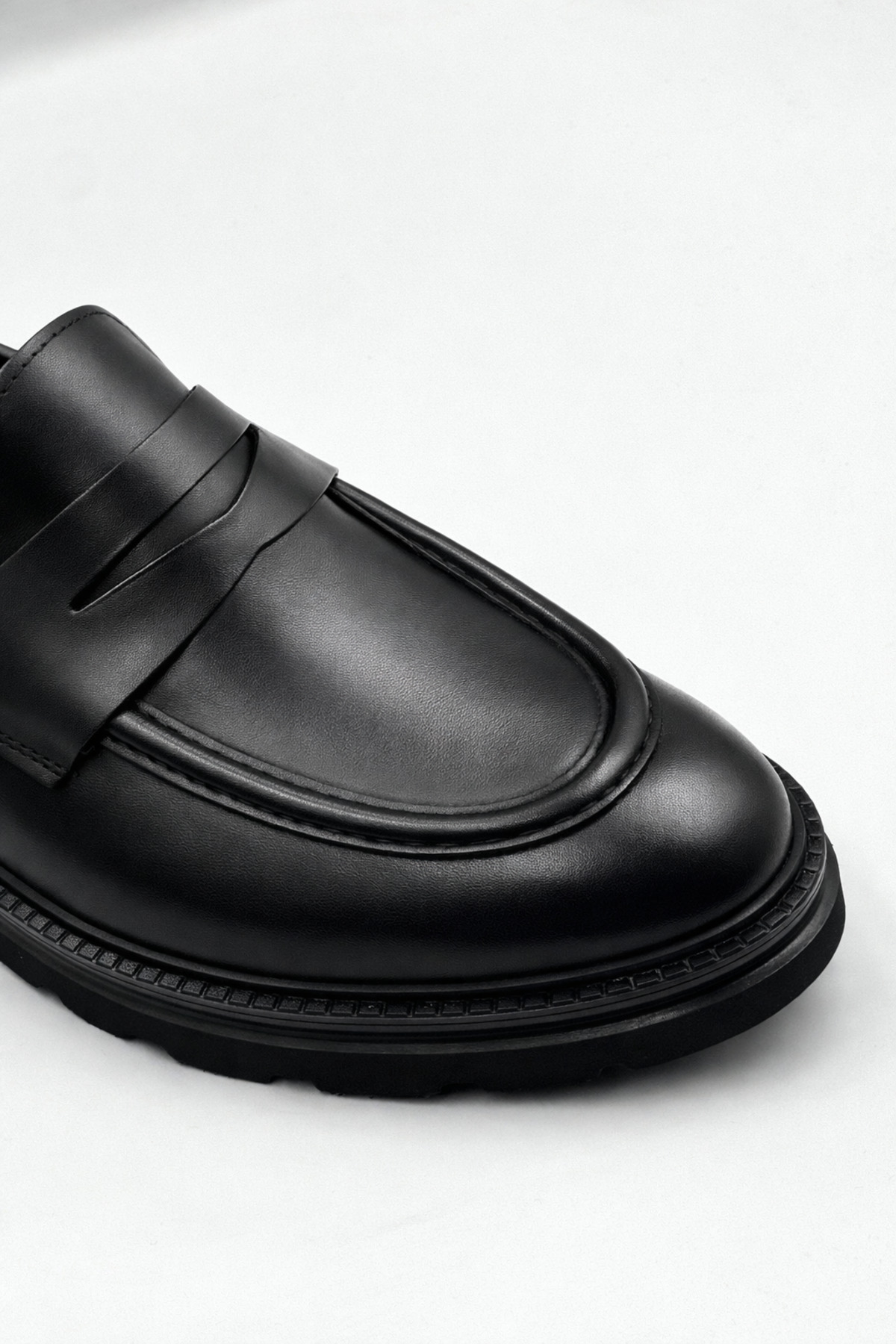 BESS SHOES Hakiki Deri Siyah Rahat Hafif Günlük Erkek Loafer Ayakkabı görsel 6