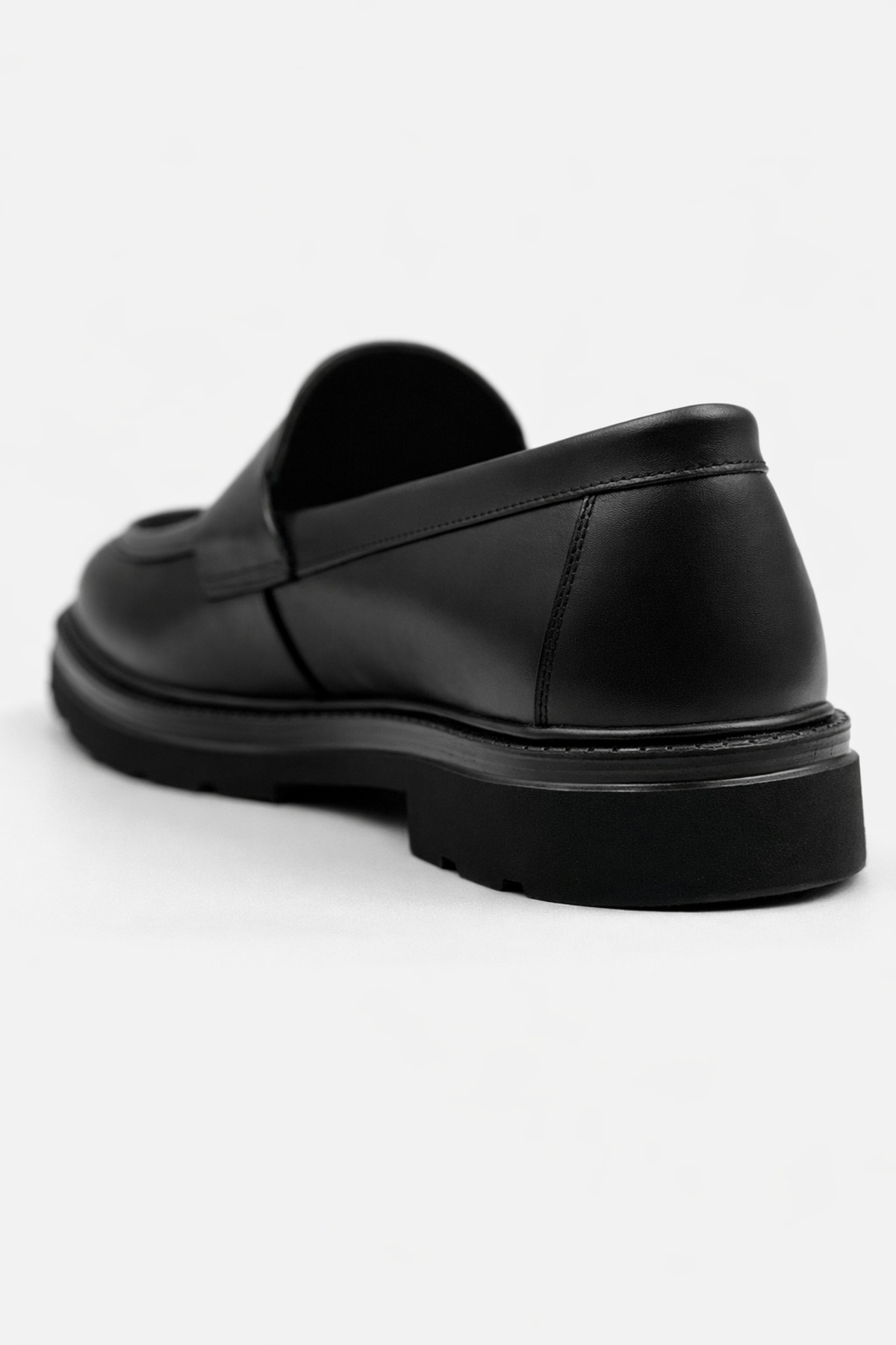 BESS SHOES Hakiki Deri Siyah Rahat Hafif Günlük Erkek Loafer Ayakkabı görsel 5