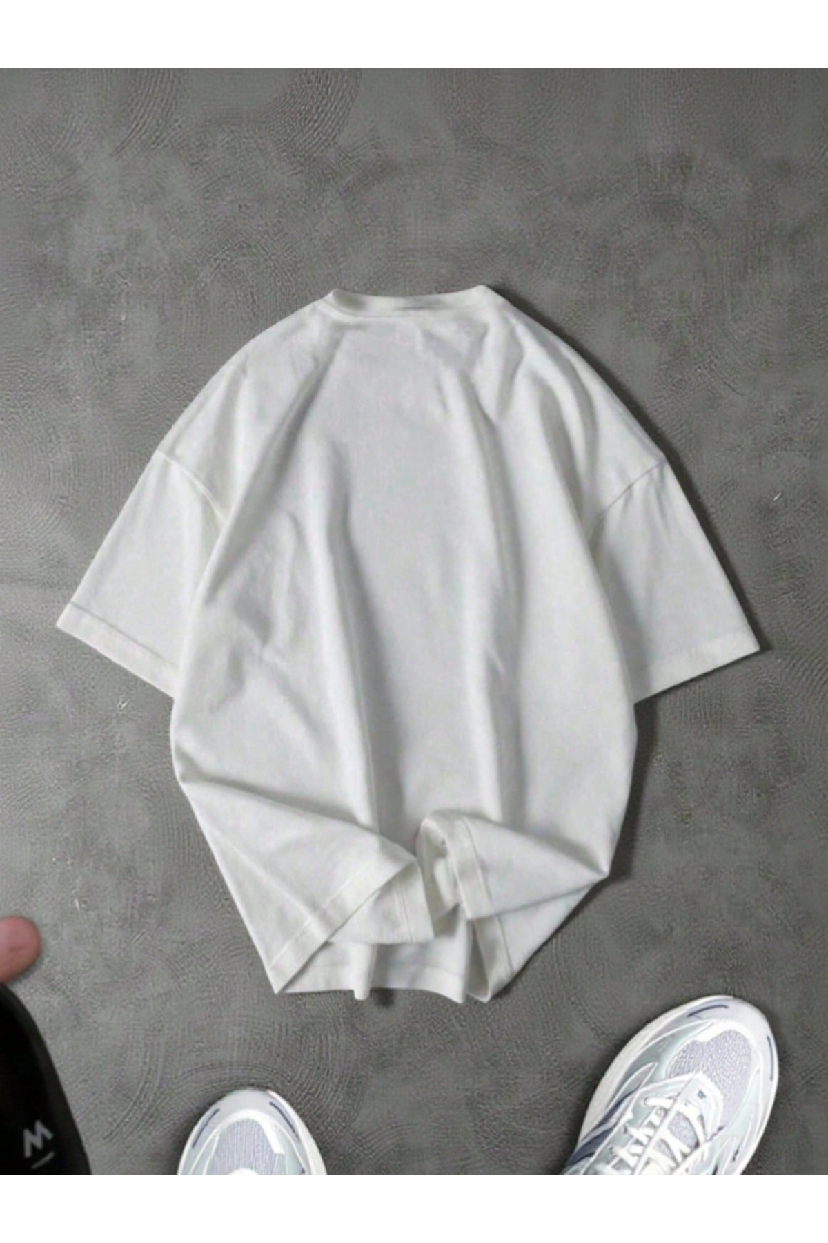 Revasser Unisex Kadın/Erkek GEO Özel Baskılı Oversize Penye Bisiklet Yaka T-Shirt görsel 2