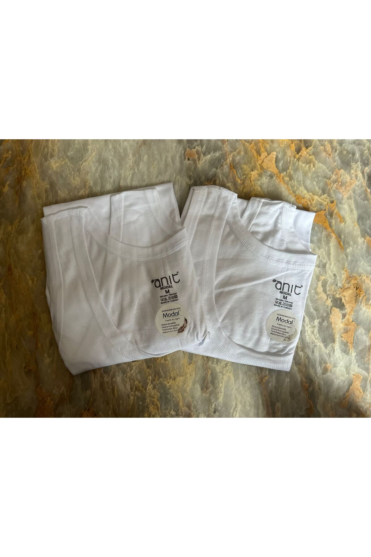 Anıt Süper İnce Yazlık Modal Kumaş Sağlıklı Nefes Alan Yok Gibi Erkek Atlet 2'li Paket görsel 2