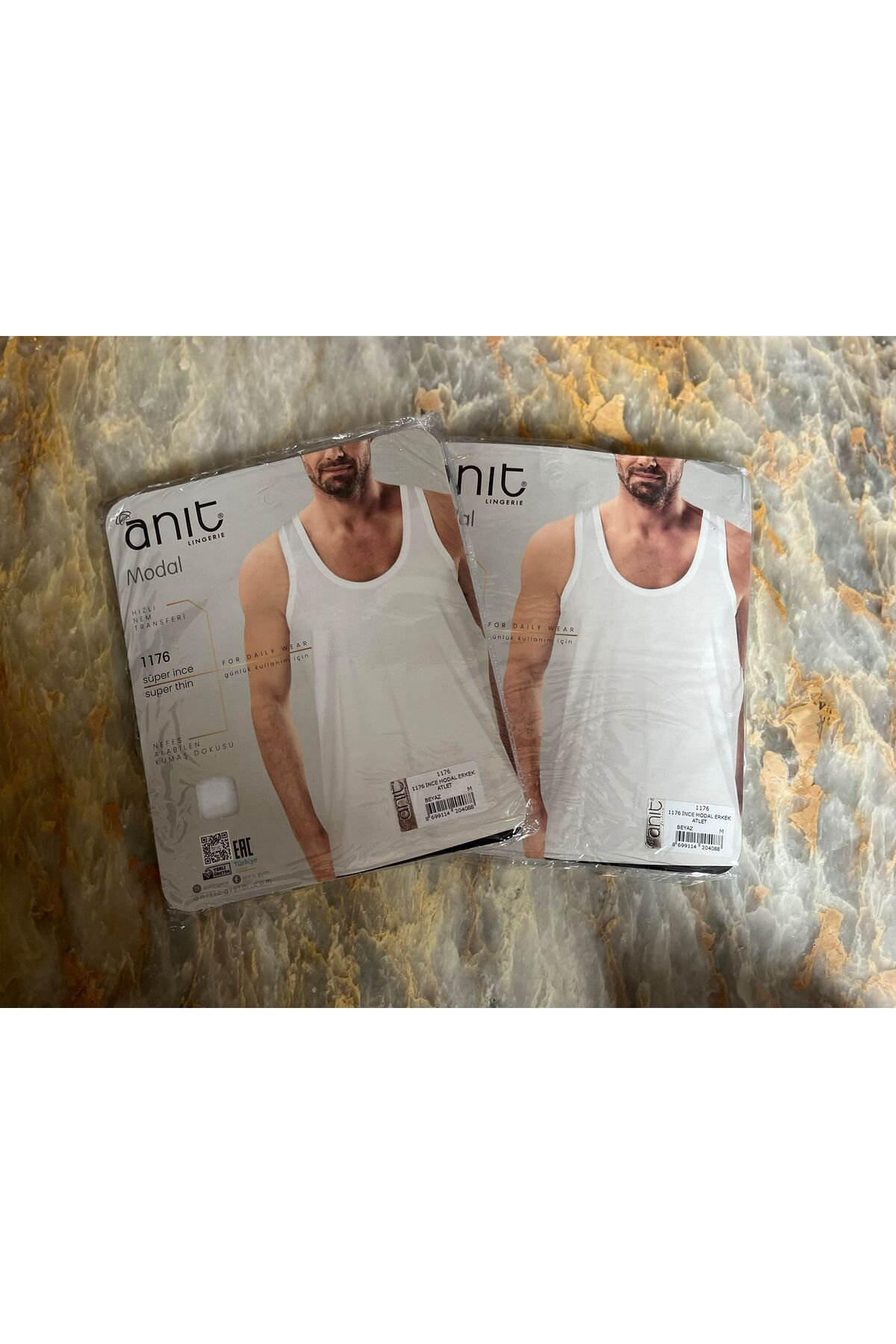 Anıt Süper İnce Yazlık Modal Kumaş Sağlıklı Nefes Alan Yok Gibi Erkek Atlet 2'li Paket