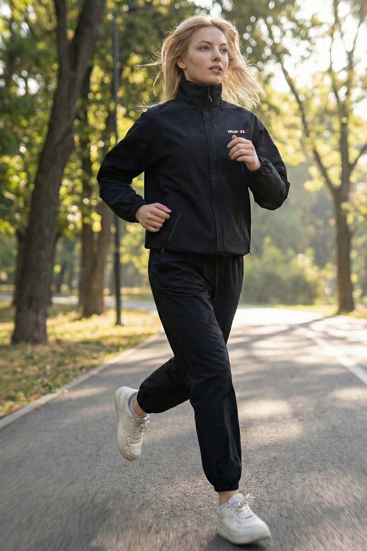 Unisex Sauna Eşofman Termal Terleme Eşofmanı — مشکی SW-2020 — تصویر 3 از 5