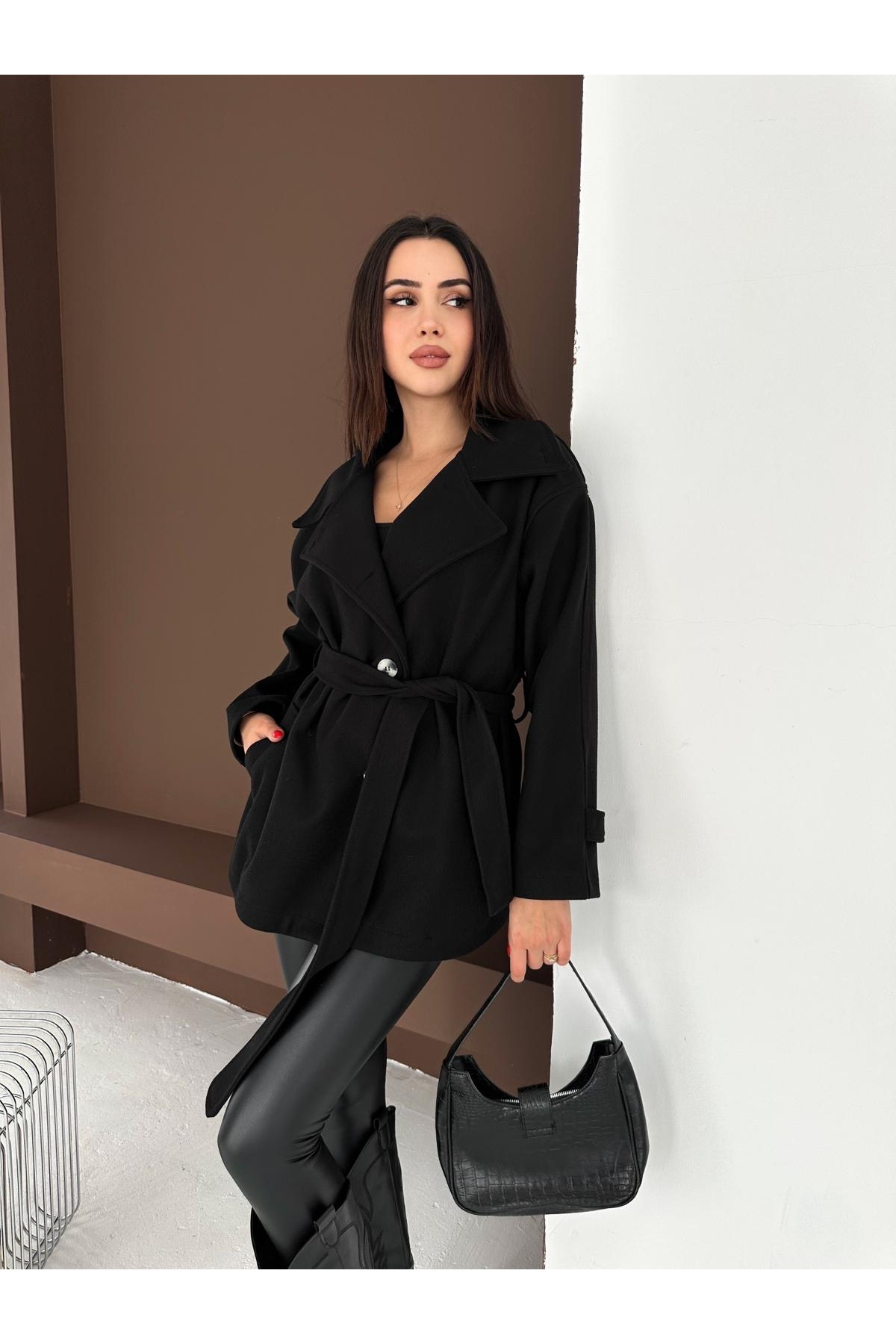 ZRA Kaşe şık kadın Kaban
