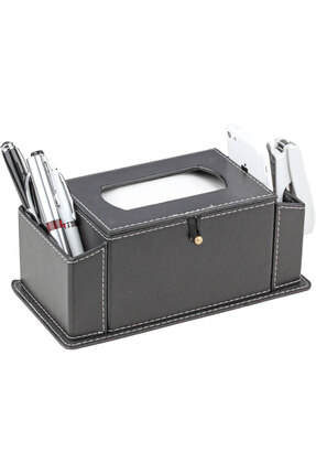 mercanpromosyon Deri Masaüstü Organizer - Peçetelikli ve Kalemlikli Sümen Seti