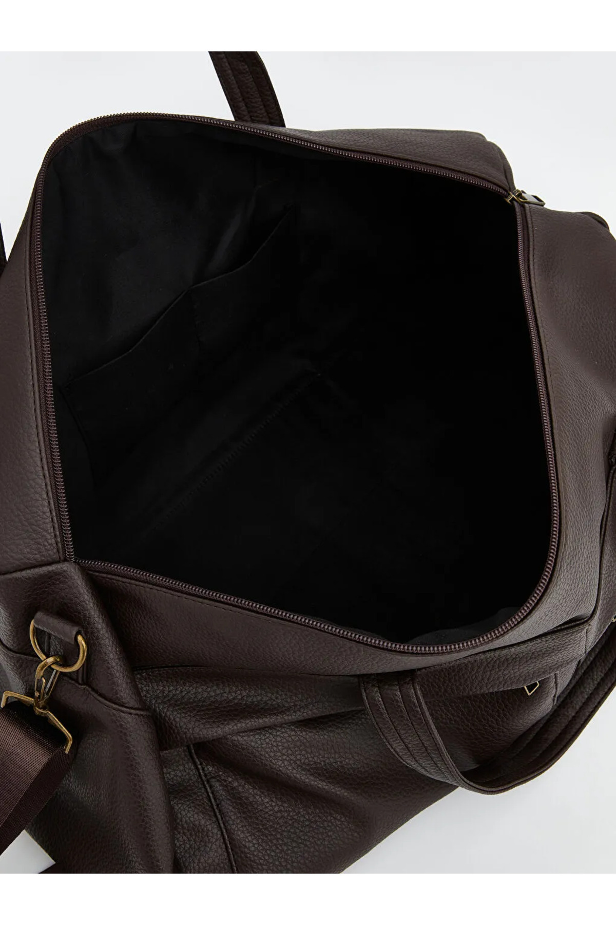 LC Waikiki LCW ACCESSORIES Kahverengi Deri Görünümlü Erkek Seyahat Çantası görsel 3