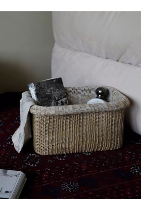 ETERNAL SUNSHINE Doğal Hasır Organizer Sepet & Çok Amaçlı Mutfak, Banyo ve Ma...