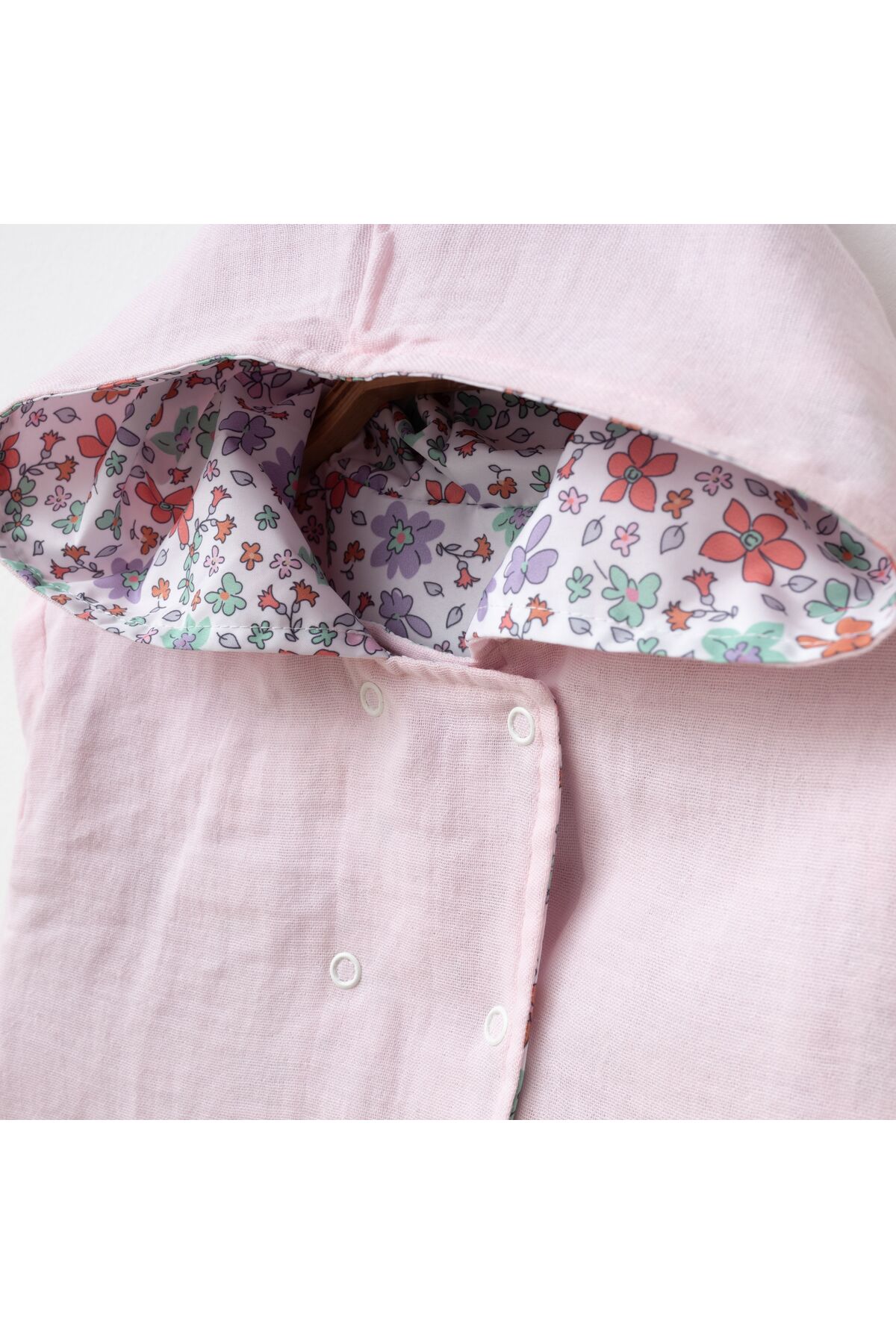 tinibud Terletmeyen Çift Taraflı Kız Çocuk Yağmurluk 2-5 Yaş %100 Pamuk Müslin Astarlı fotoğrafı 5 (önizleme)