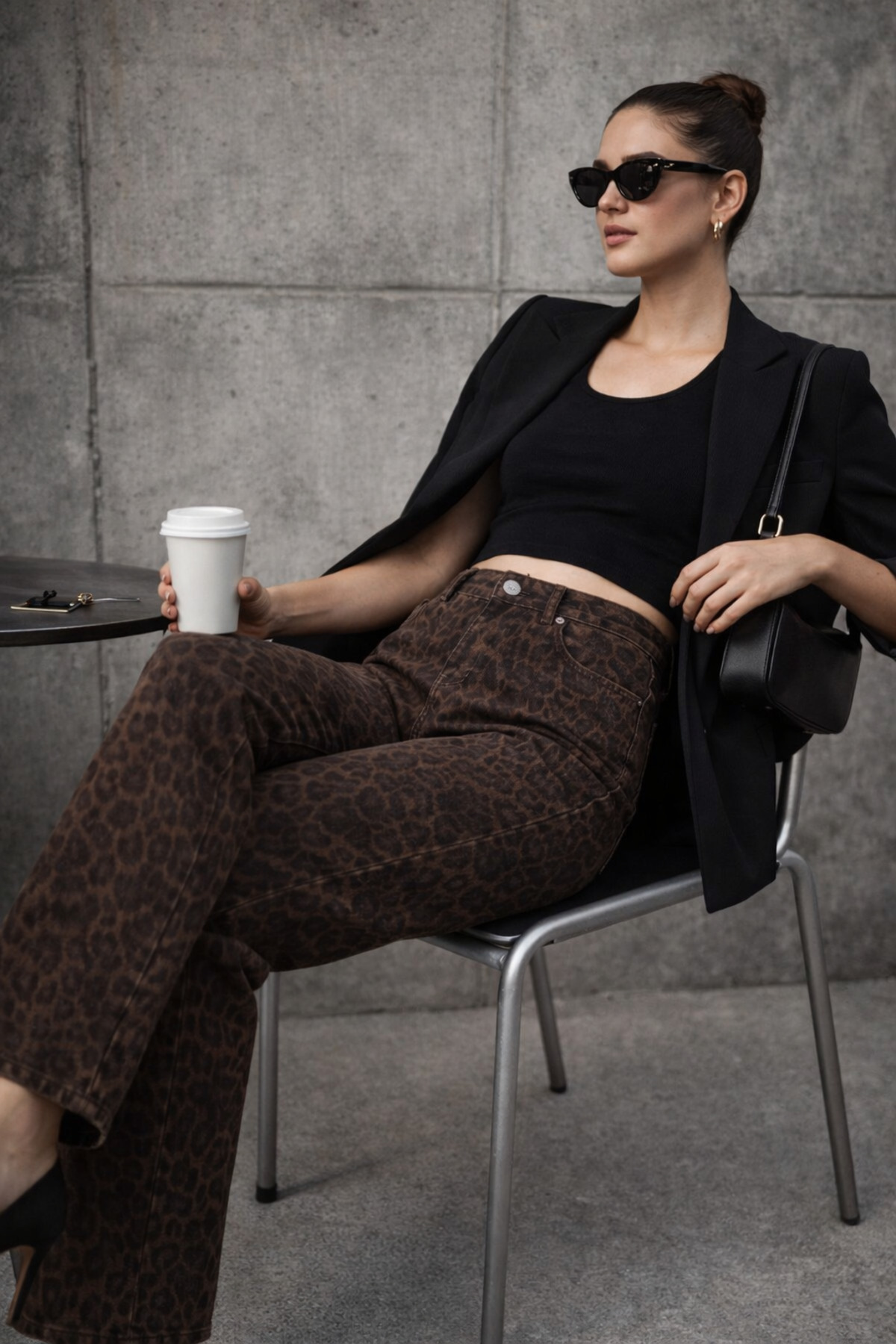 Polo State  Kadın Yüksek Bel Straight Kalıp Leopar Desenli Jean Pantolon - Görsel 8