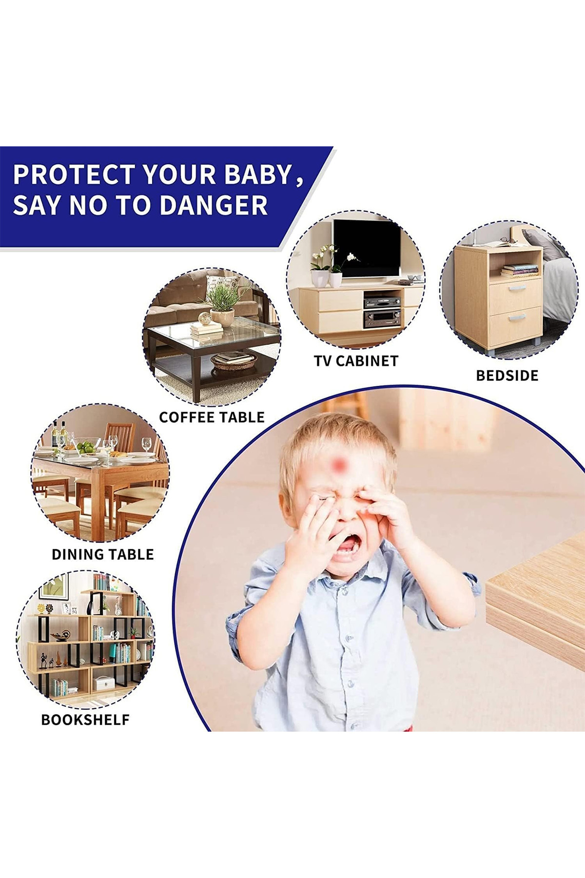 İdeal Baby 1 Adet Bebek Çocuk Masa Kenar Köşe Koruyucu Köşe Koruyucu Evde Güvenlik Cam Raf Köşe Koruyucu fotoğrafı 3 (önizleme)