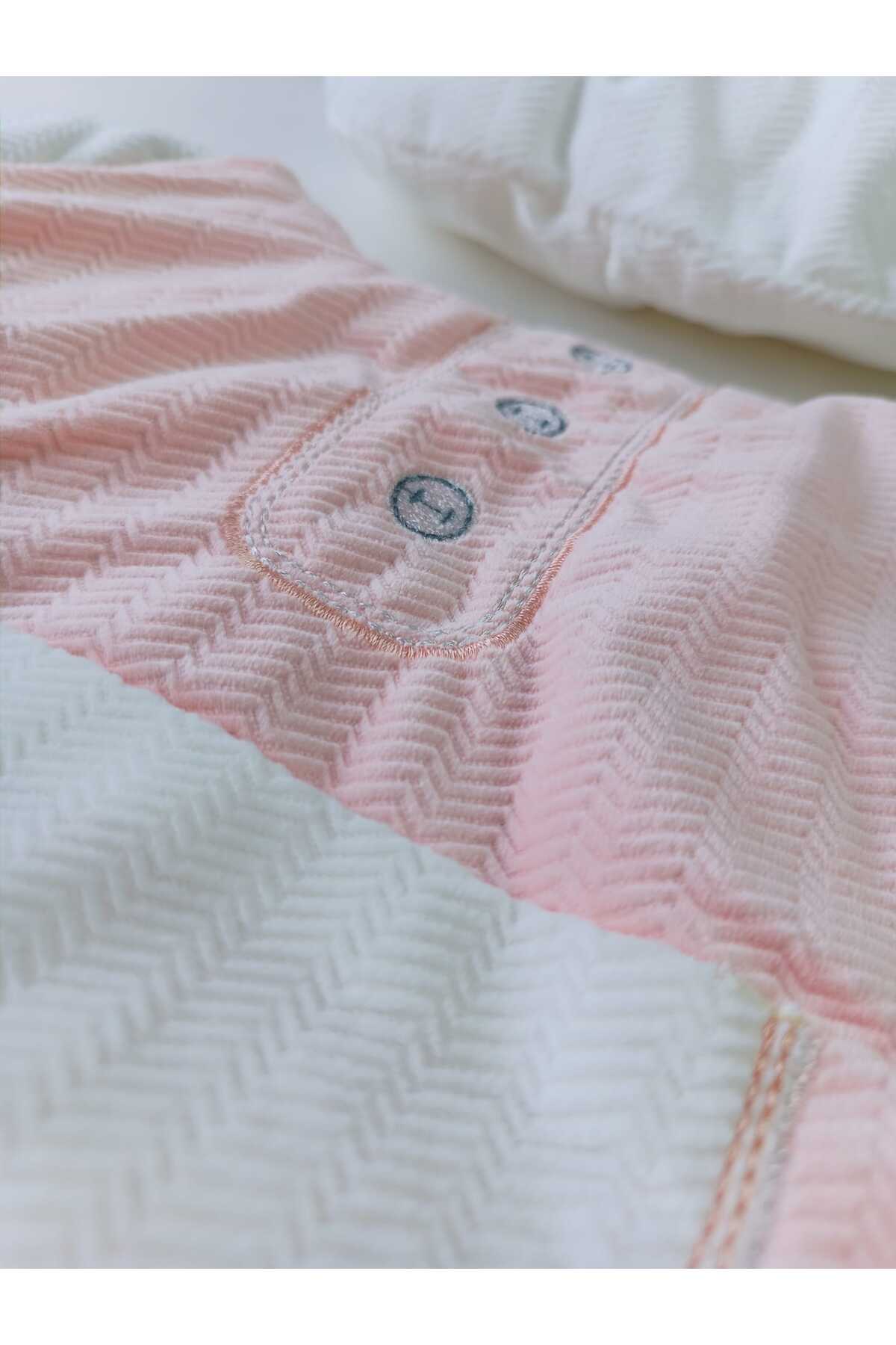 Bebitof Unisex Ayıcık Figürlü Jakarlı Lüks Alt Açma Seti - 0-12 Ay Bebek Alt Açma Minderi Matı fotoğrafı 2 (önizleme)