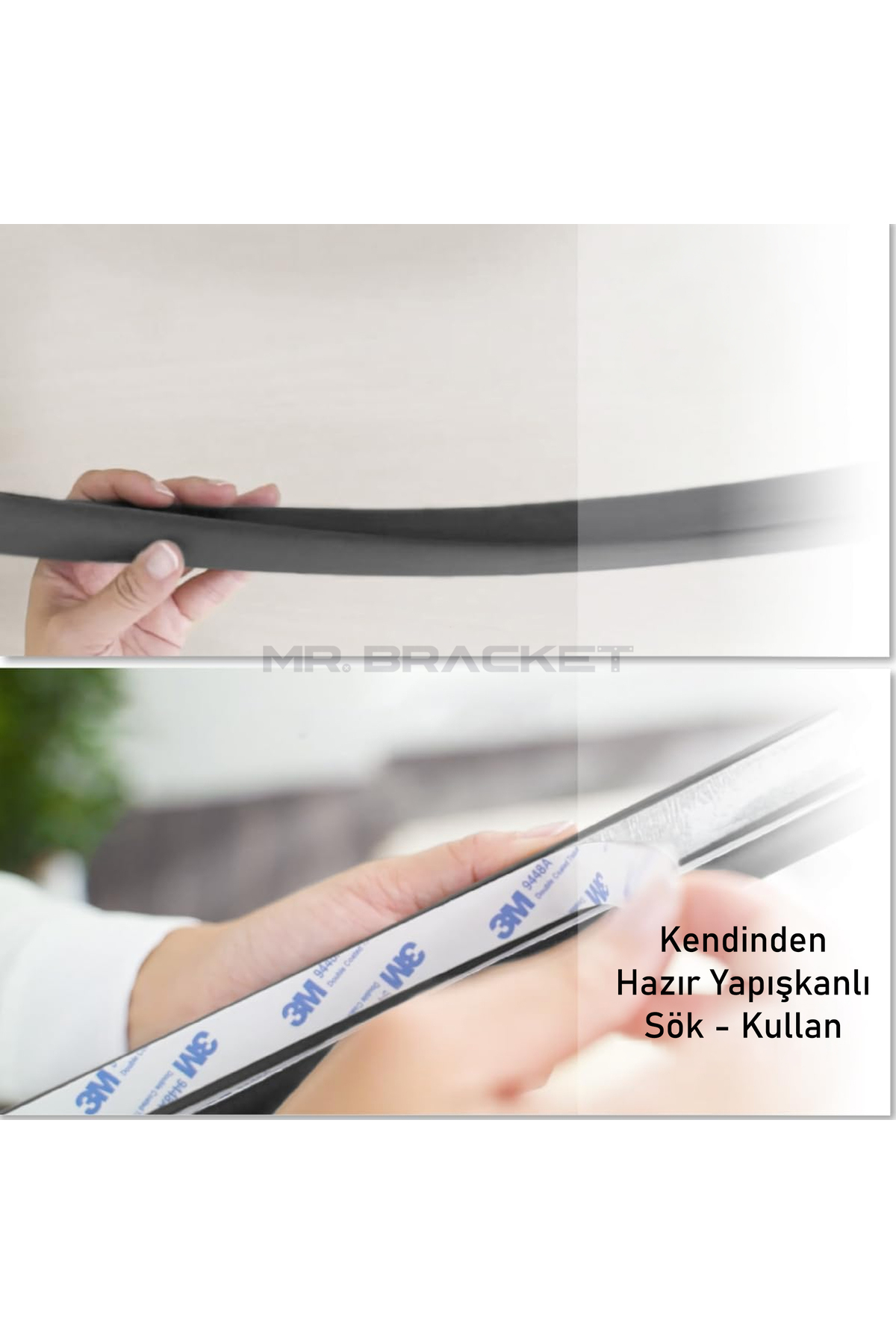 MR.BRACKET 2 metre Hazır Yapışkanlı Siyah Kauçuk Bebek Kenar Koruyucu Kalın Form - Sehpa Masa Köşe Çocuk Koruma fotoğrafı 4 (önizleme)