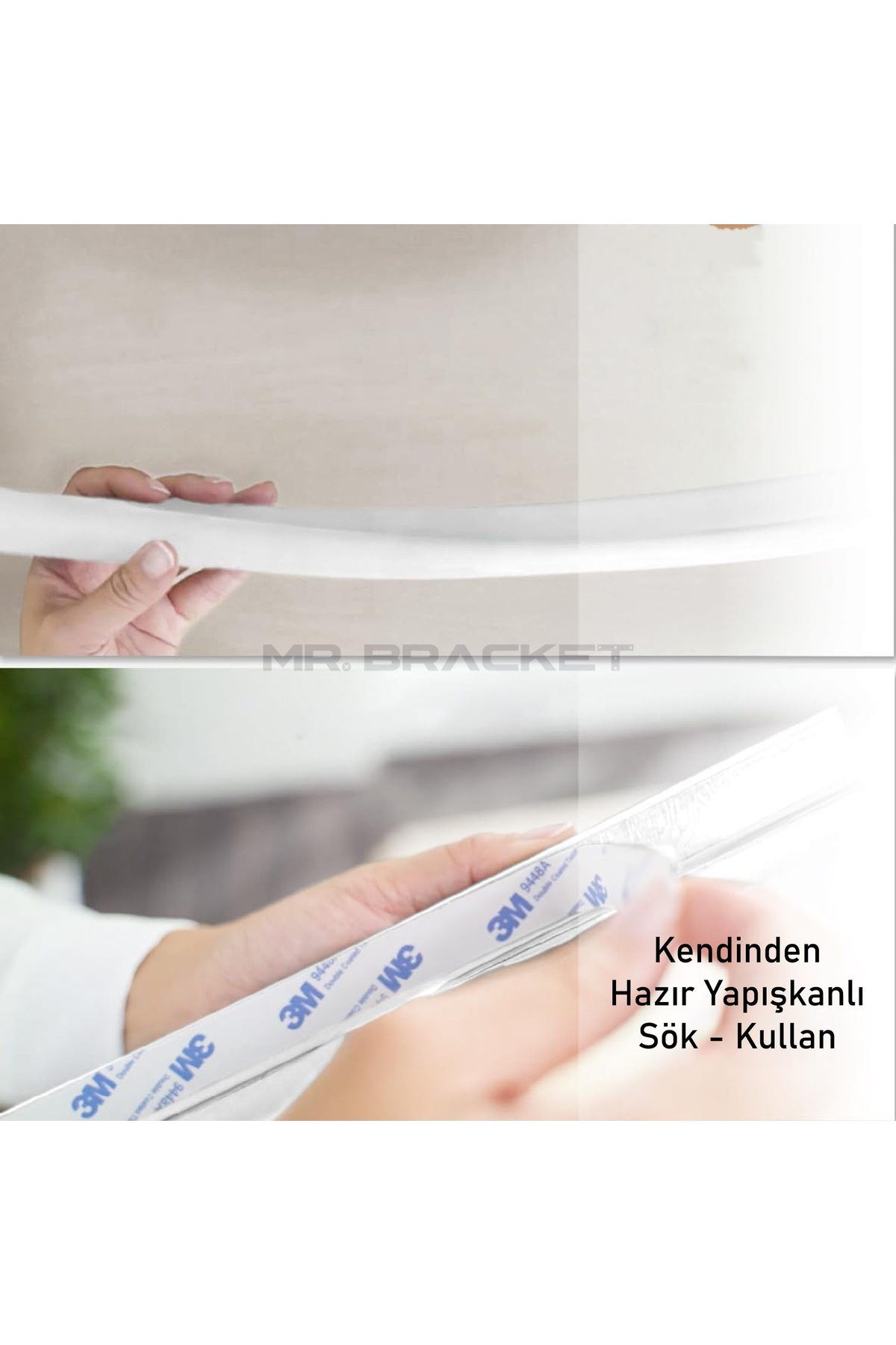 MR.BRACKET 2 m. Hazır Yapışkanlı Beyaz Bebek Kauçuk Kenar Koruyucu Kalın Form - Mobilya Masa Köşe Çocuk Koruma fotoğrafı 4 (önizleme)
