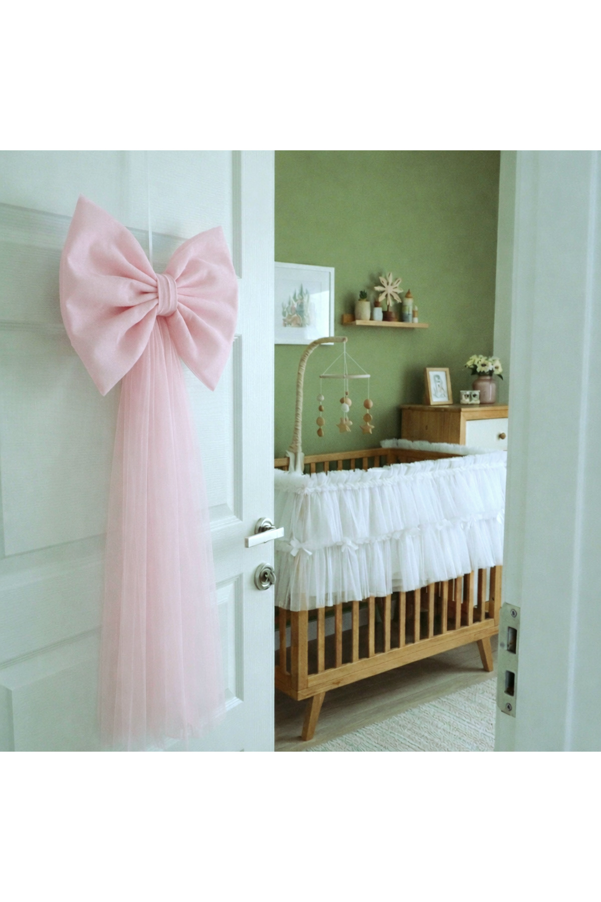 Hospital Door Decoration,Baby Room Door Decoration Tulle Bow