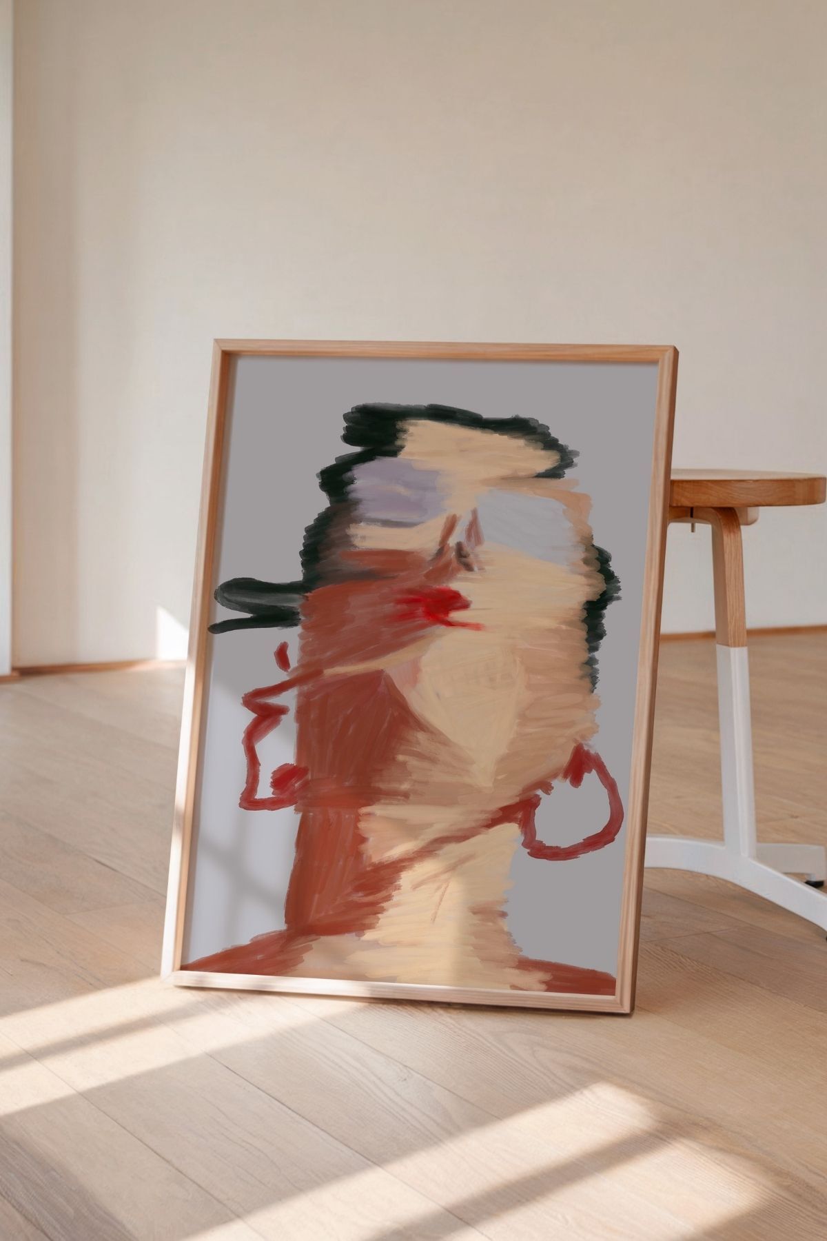 Soyut Kadın Portre Tablo Poster Modern Salon Duvar Dekoru Çerçevesiz