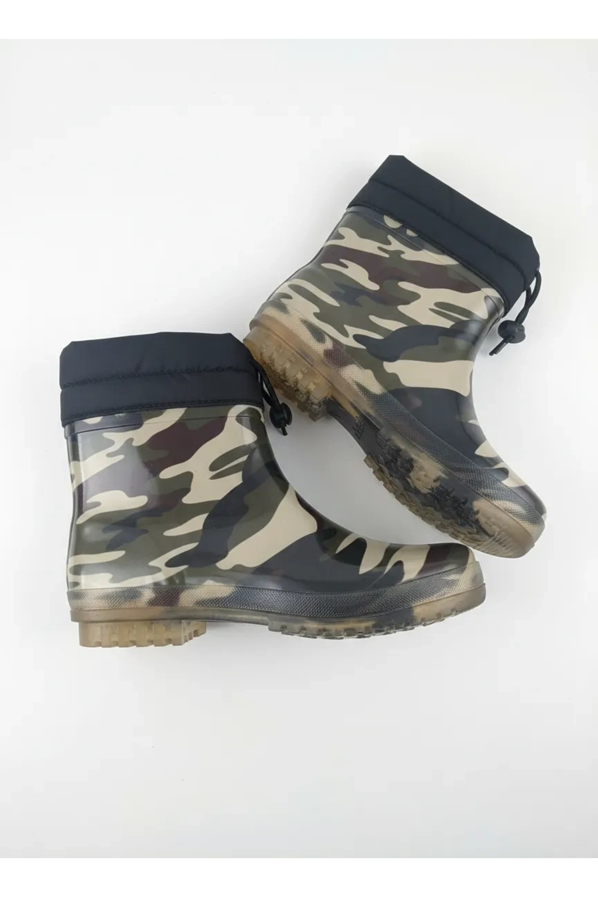 belixspor Konçlu Peluşlu Unisex Potin Yağmur Botu 36-40 Askeri Kamuflaj görsel 6