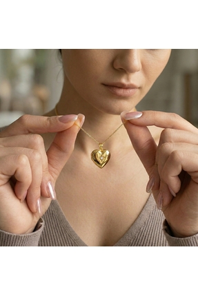 AccessoriesCınCık 316L Kararmaz Çelik Kolye Gold Fotoğraf Koyulabilir Kadın K...