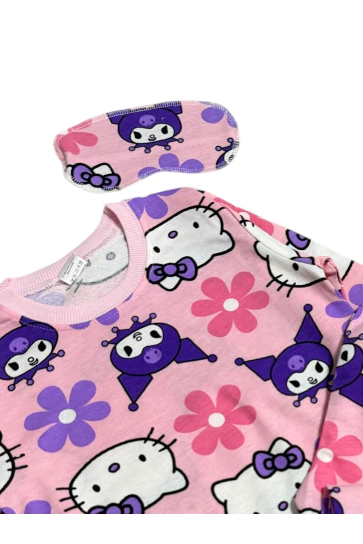 Fil Kids Kız Çocuk Pamuklu Kumaş Pembe Renk Figür Desenli Uyku Bantlı Uzun Kollu Mevsimlik Pijama Takımı fotoğrafı 2 (önizleme)