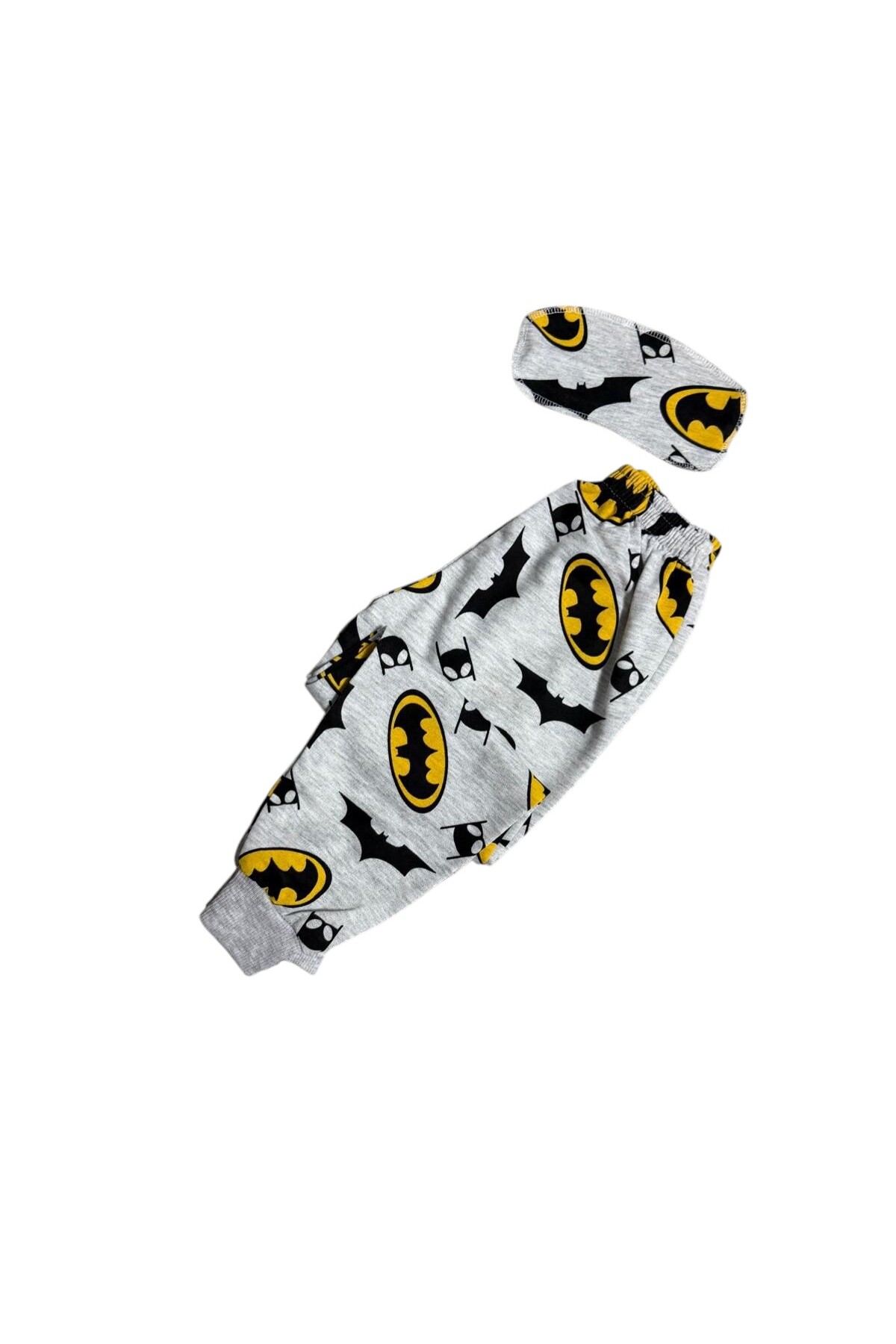 Fil Kids Erkek Çocuk Pamuklu Kumaş Gri Renk Yarasa Desenli Uyku Bantlı Uzun Kollu Mevsimlik Pijama Takımı fotoğrafı 6 (önizleme)