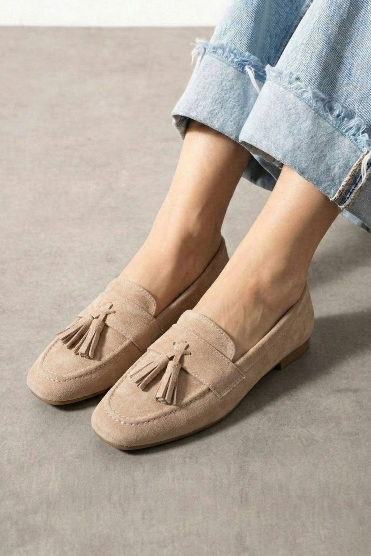 FUGA MODA  Savona Vizon Süet Püskül Detaylı Loafer Babet Günlük Ayakkabı - Görsel 2