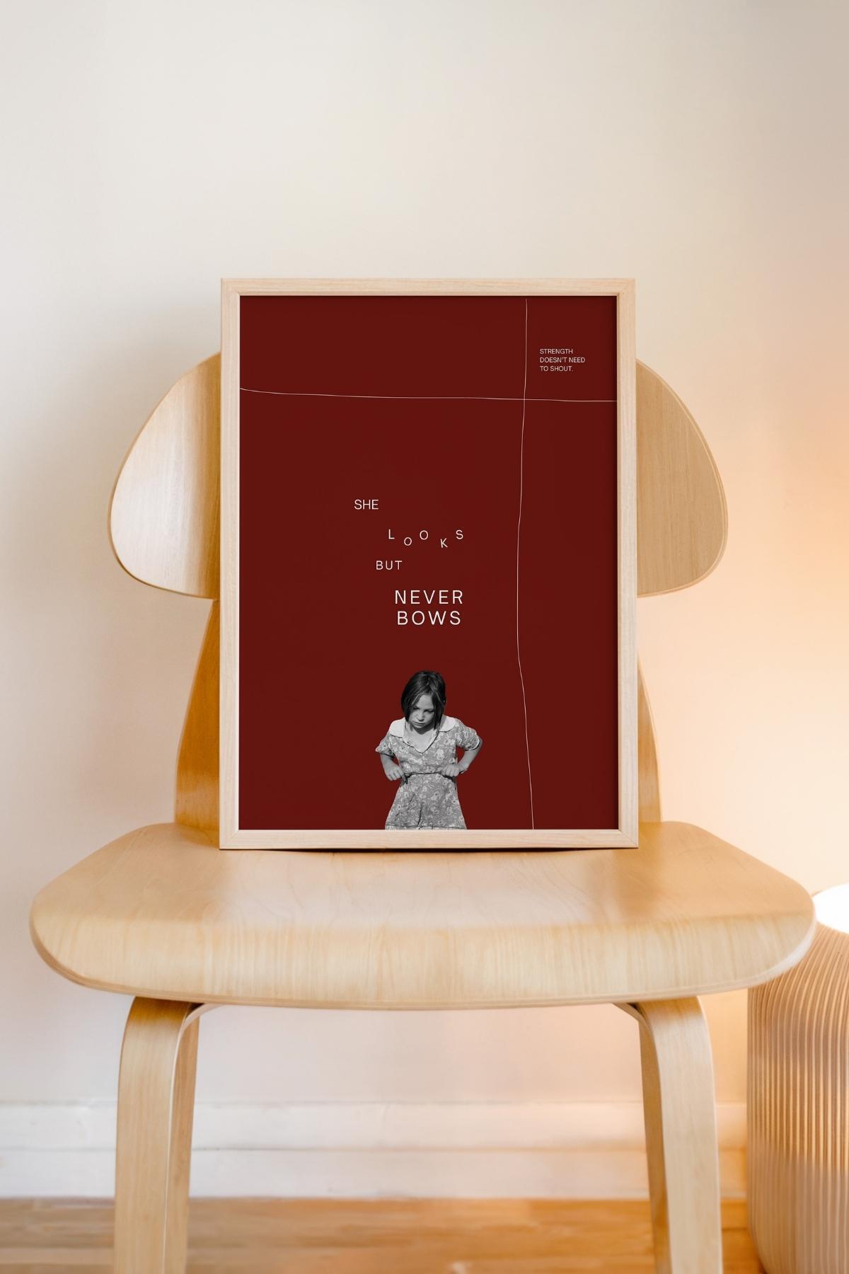 Güçlü Kadın Yazılı Poster Feminist Duvar Dekoru Modern – Çerçevesiz