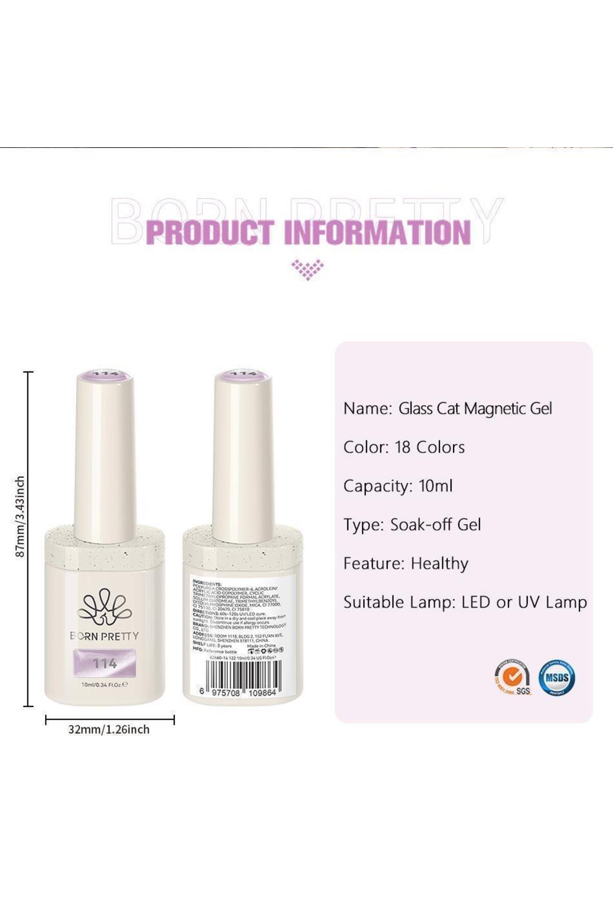 PRO TERRA 10ml HEMA / TPO Free Colorful Kedi Gözü kalıcı oje 122 (62660)