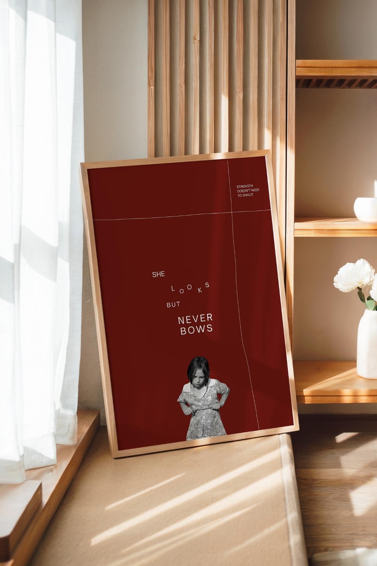 Güçlü Kadın Yazılı Poster Feminist Duvar Dekoru Modern – Çerçevesiz