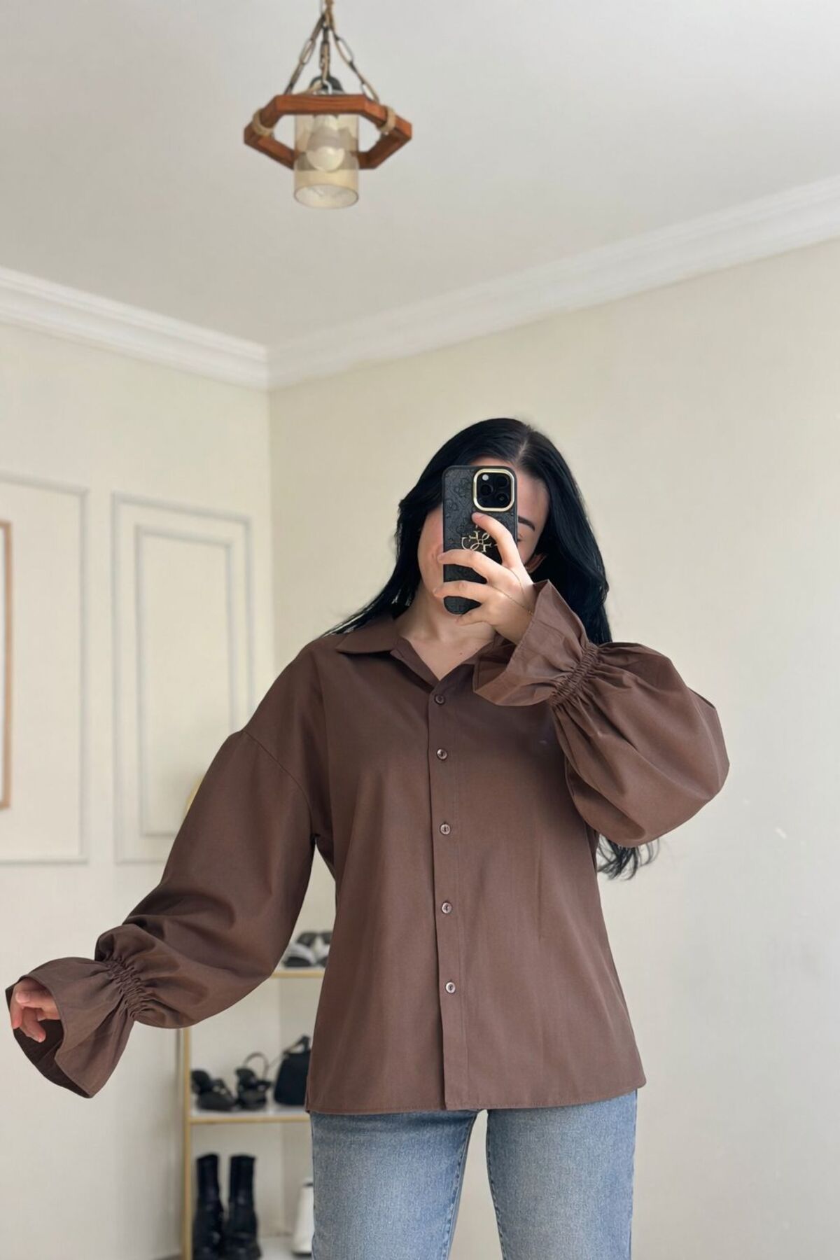 YELZEY BUTİK  Kol Büzgü Detay Gömlek - Görsel 2