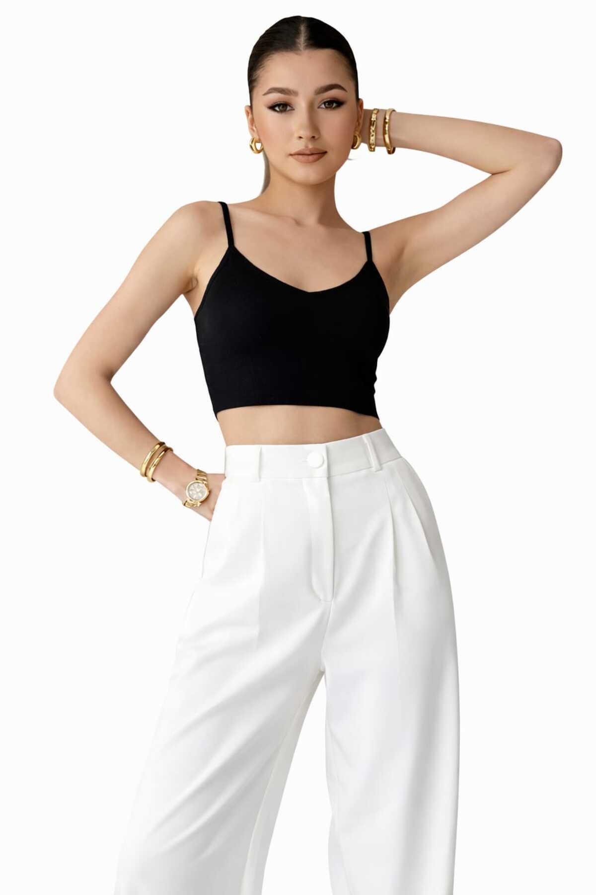 HALEY  FASHION Bu yüksek belli pantolonlar başarılı kadınlar için tasarlanmıştır.