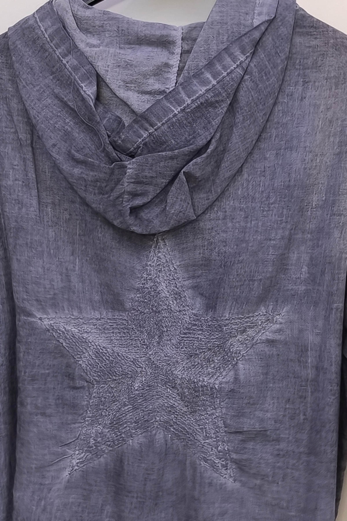 Chiccy  Koyu Gri Uzun Kol Arkası Yıldız Desenli Omuzları File Ve Yıldız Detaylı Casual Dokuma Ceket 0 0 - Görsel 6