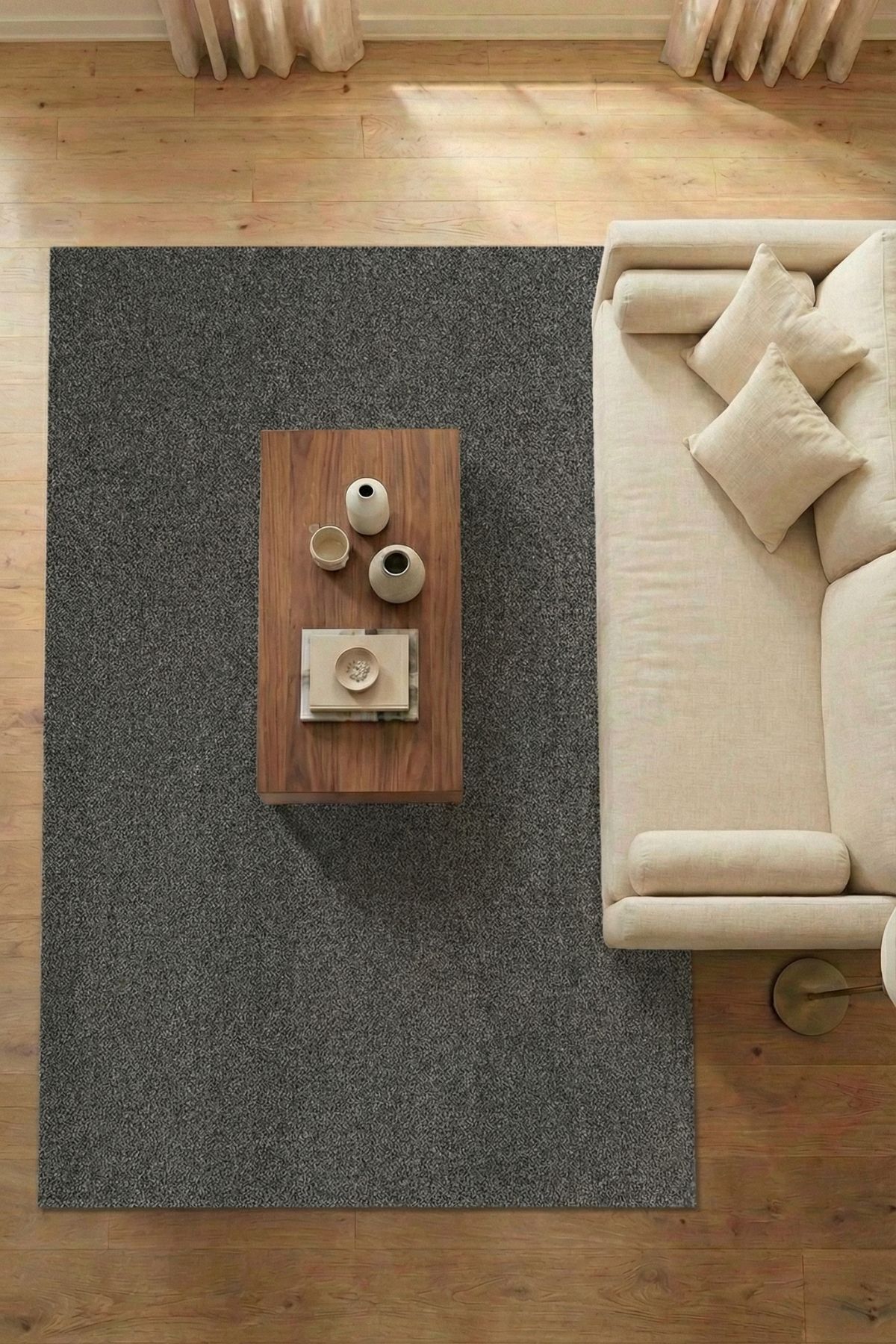 Mabel Anthracite Soft Inlay Carpet | 6 Color Options • Anti-Slip Base • Washable