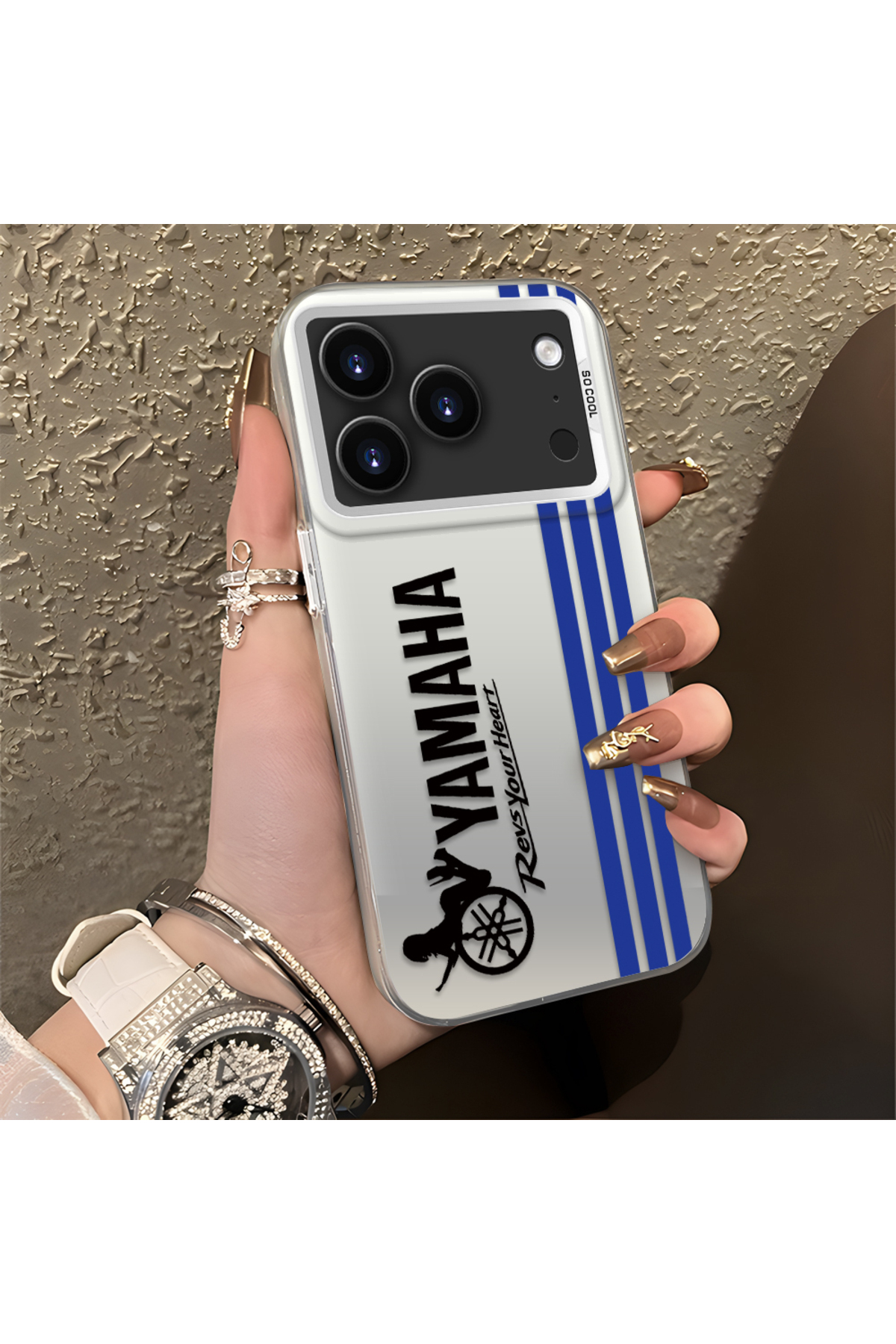 iPhone 17 Pro Max Compatible Phone Case BMW Pattern Silicone Edge Hard Rear Anti Fall