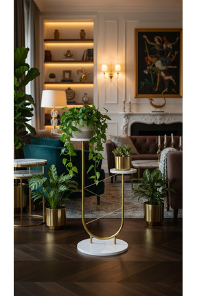 Fec Reklam KAKTÜS DEKORATİF YAN SEHPA ÇİÇEKLİK SAKSILIK SAKSI STANDI KAHVE ÇA...