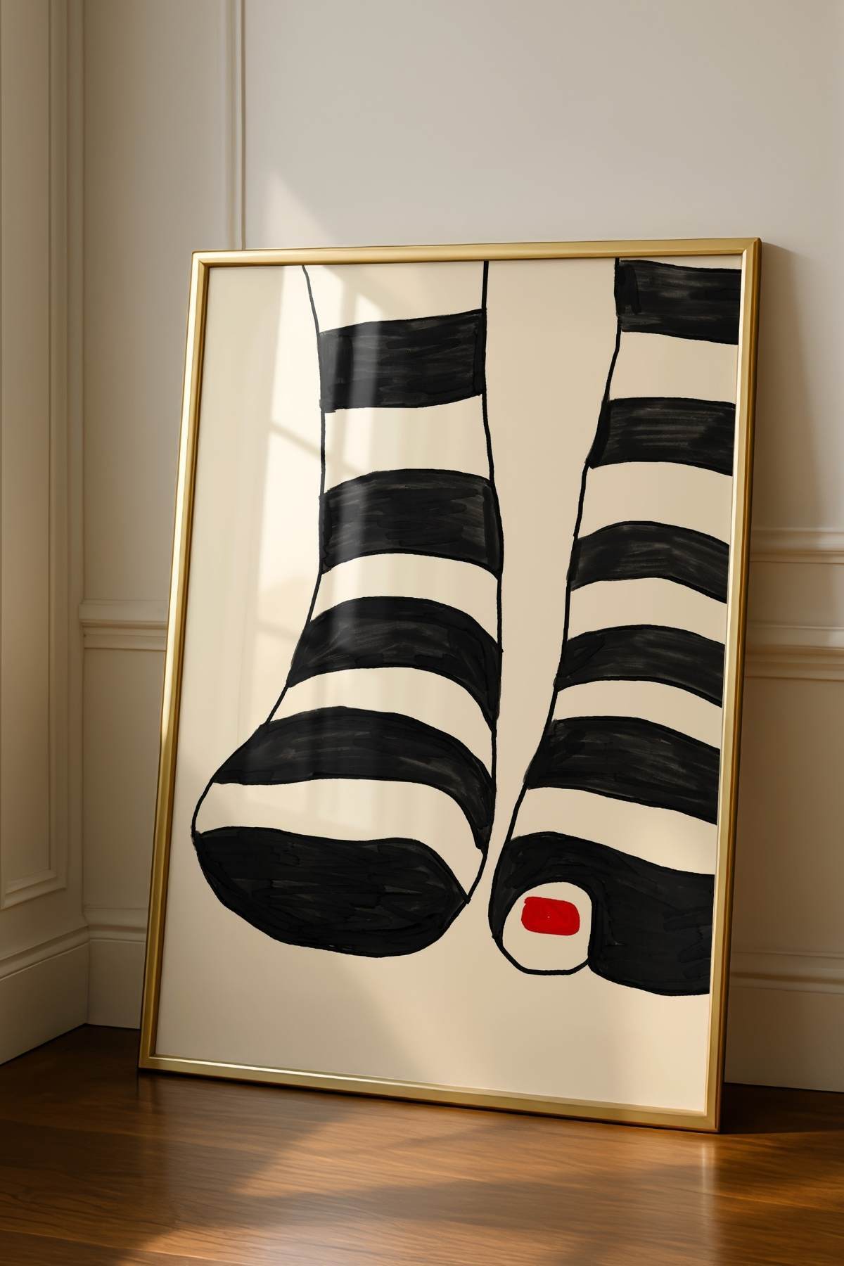 Minimal Siyah Beyaz Çorap Tablo Modern Duvar Tablosu Poster Çerçevesiz