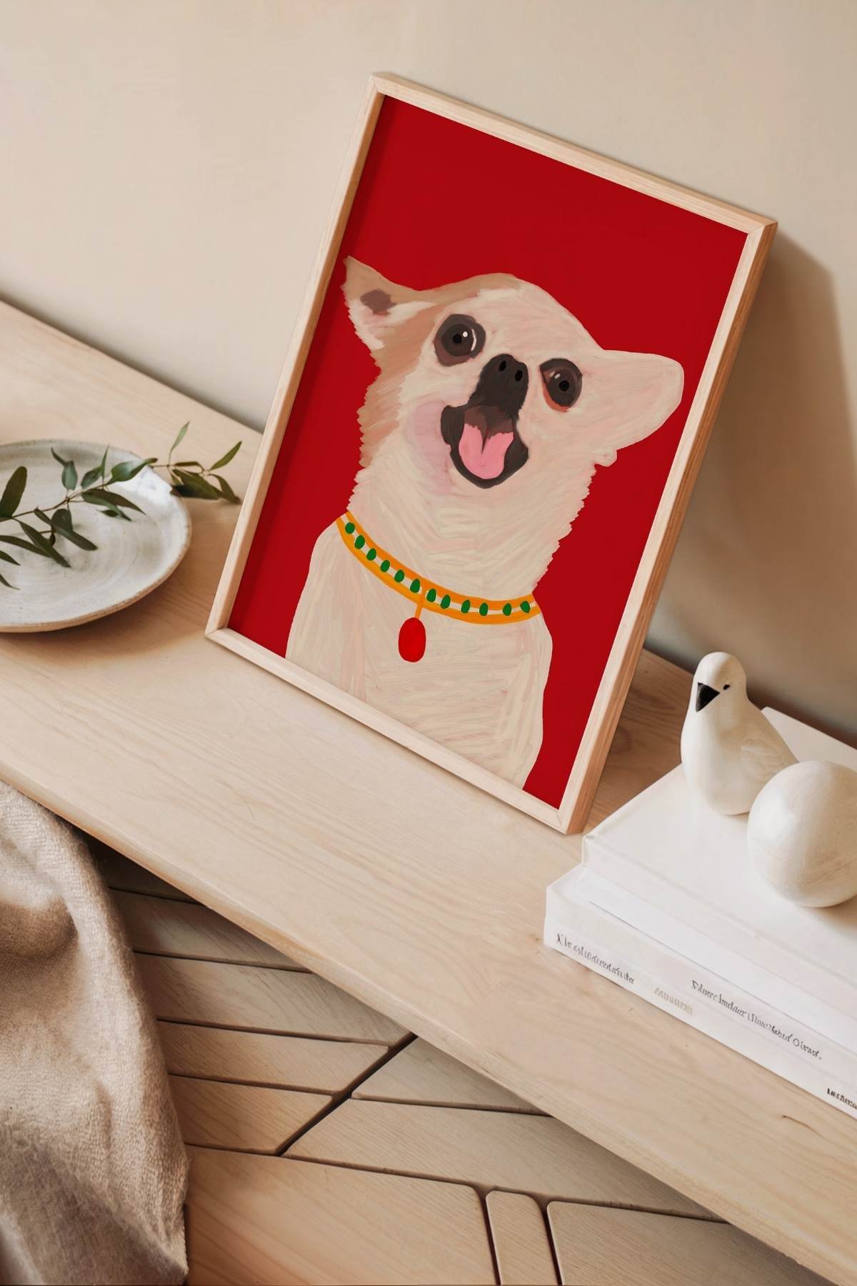 Sevimli Köpek Portre Poster Evcil Hayvan Temalı Modern Dekoratif Duvar Tablosu Çerçevesiz