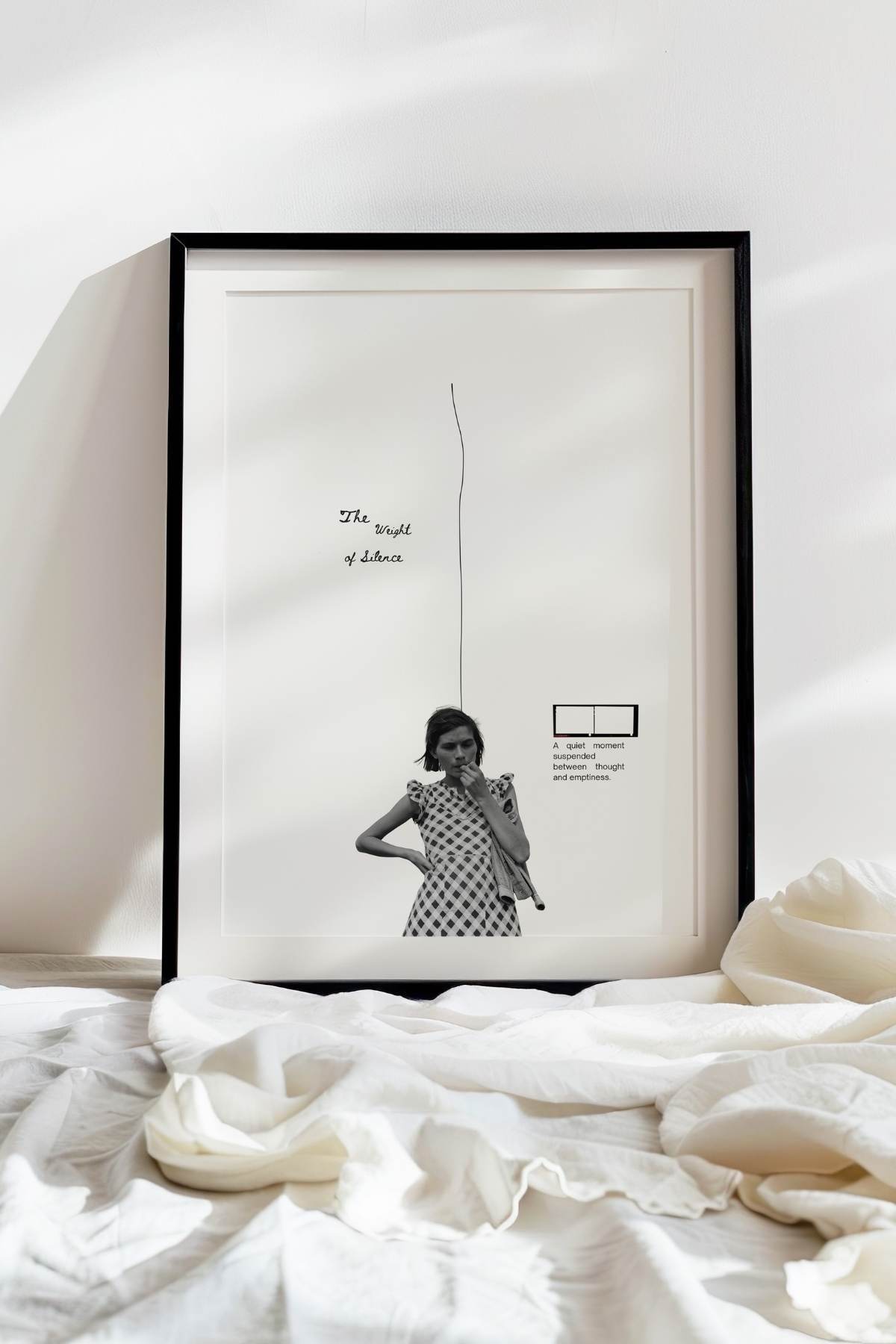 Minimal Kadın Figürlü Kolaj Posteri Modern Sanat Duvar Tablosu Çerçevesiz