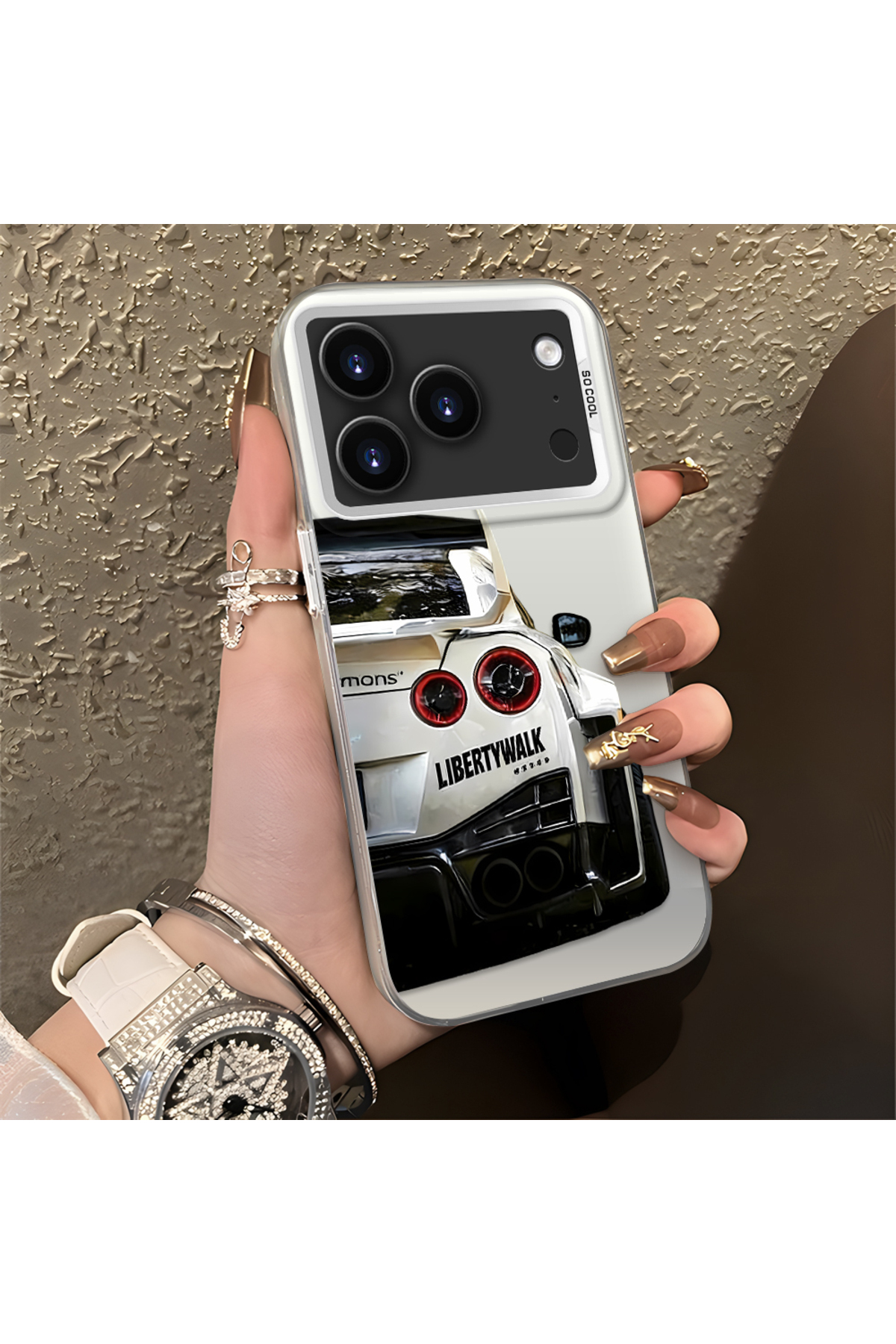 iPhone 17 Pro Max Compatible Case BMW Patterned Silicone Edge Hard Rear Anti Fall