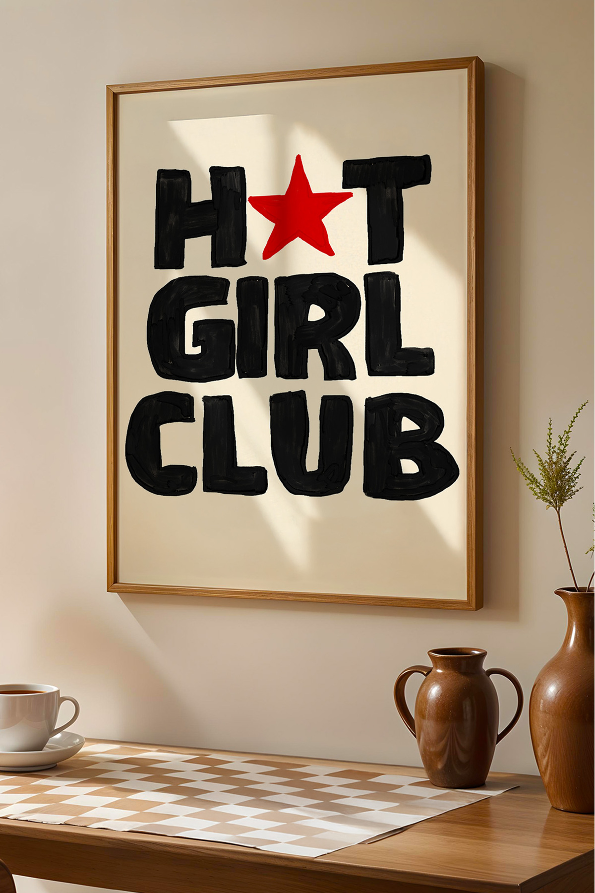 Girl Power Poster Yazılı Modern Duvar Dekoru Çerçevesiz