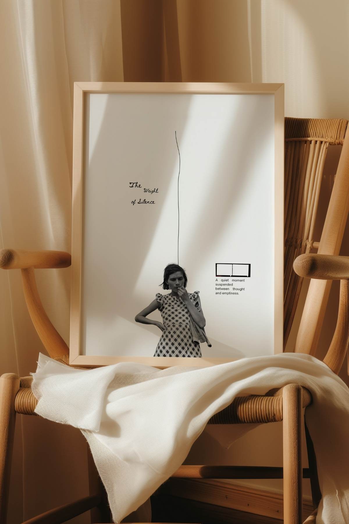 Minimal Kadın Figürlü Kolaj Posteri Modern Sanat Duvar Tablosu Çerçevesiz