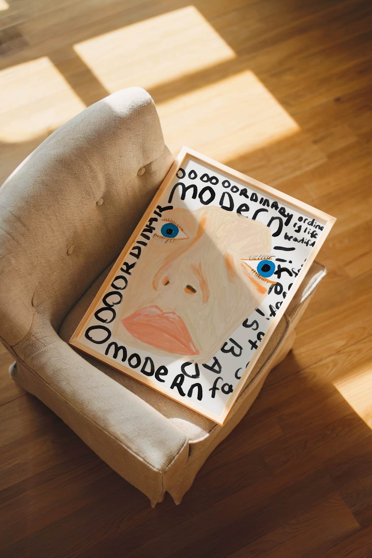 Soyut Yüz Portre Tablo Poster Modern Duvar Dekoru Çerçevesiz