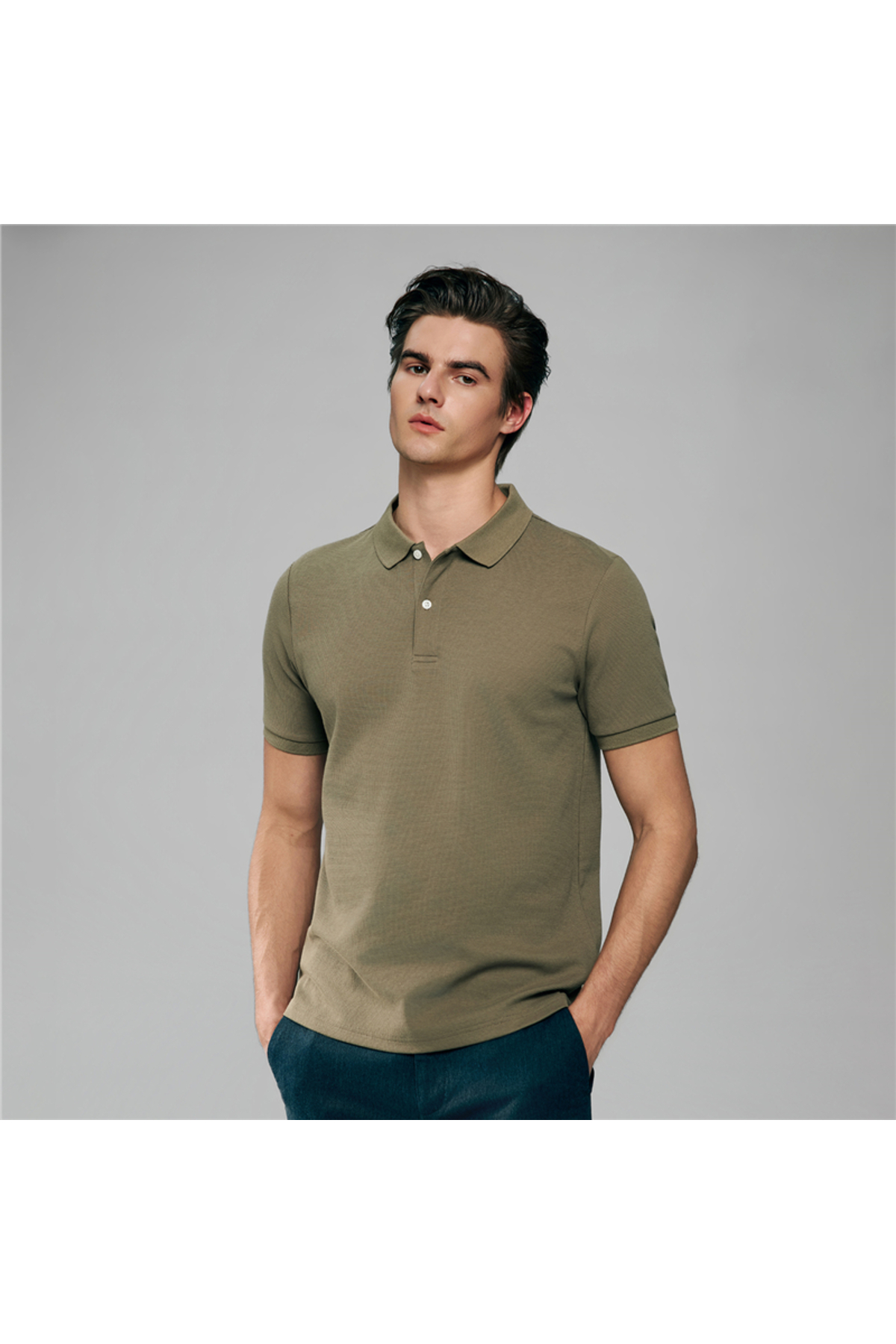 Giordano Men's Slim Waffle Knit Premium Polo