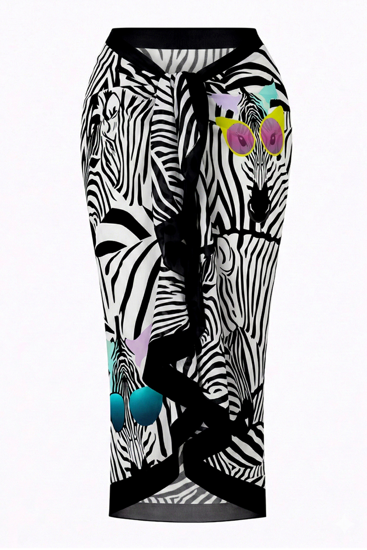 Women's Cape Town Zebra Patterned Interior No Show Long Pareo
