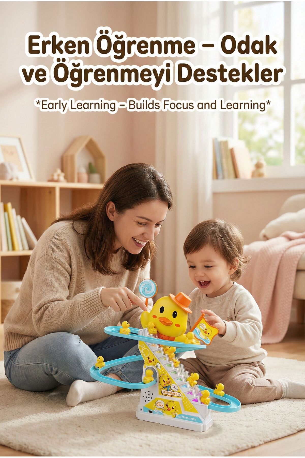 BBSKY Yeni Nesil Işıklı Müzikli Merdiven Tırmanan 3 Küçük Ördek: 3+ Yaş Eğitici Çocuk Oyuncak Seti fotoğrafı 6 (önizleme)