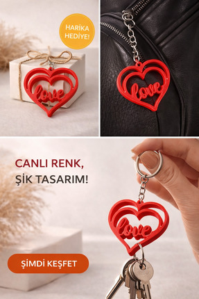 Lumiyo Love Tasarımlı Kalp Anahtarlık – Anlamlı ve Şık Bir Detay!