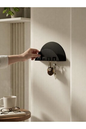 Form Design Minimalist Metal Anahtar Askılığı – Yapışkanlı Dekoratif Duvar An...