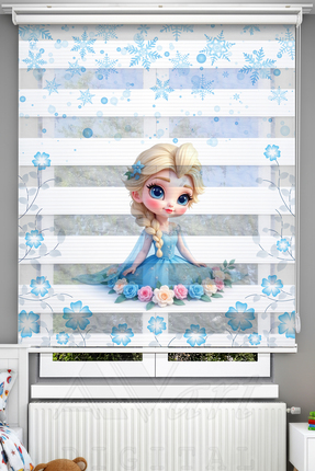 Avart Digital Karlar Prensesi Baskılı Çocuk Odası Perdesi - Dijital Baskılı Z...