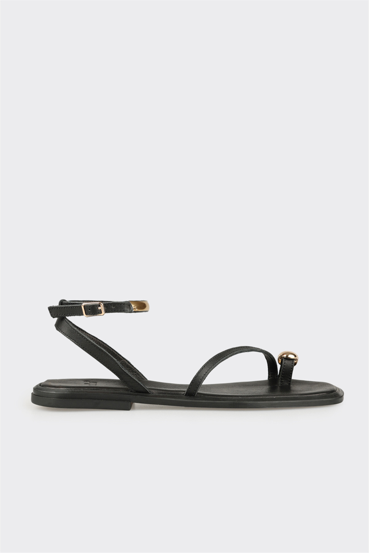 Women's Black Leather Sandals