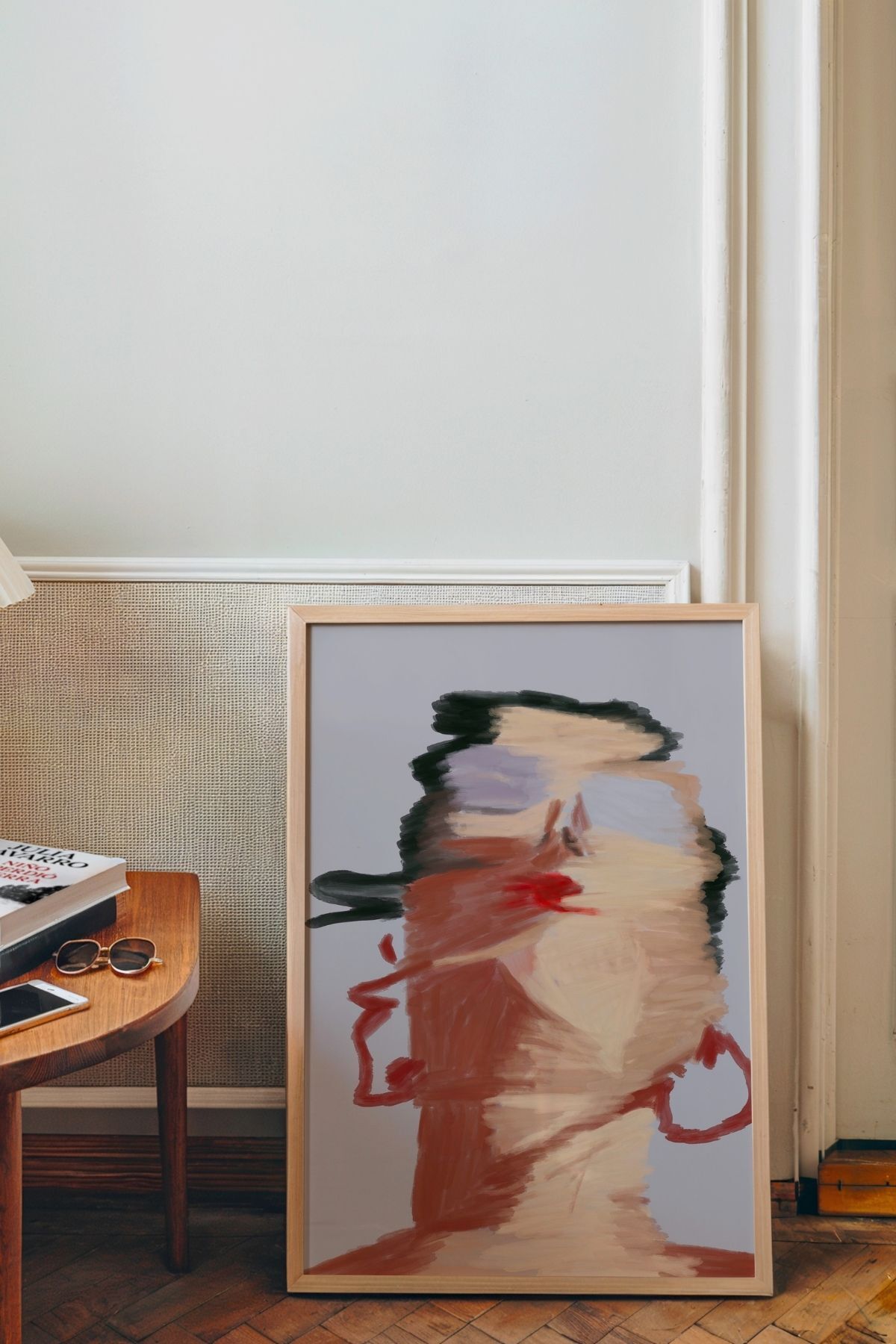 2’li Modern Sanat Tablo Poster Seti Kırmızı Konsept Duvar Tablosu Çerçevesiz