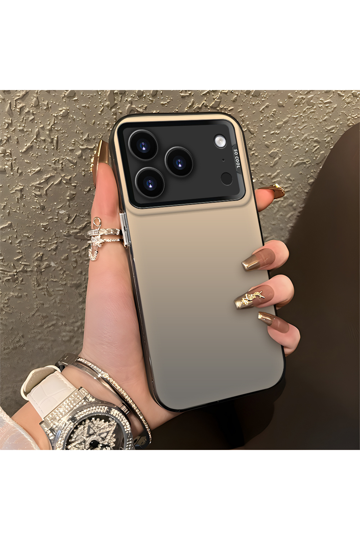 iPhone 17 Pro Max Compatible Silicone Edge Hard Rear Anti Fall Phone Case
