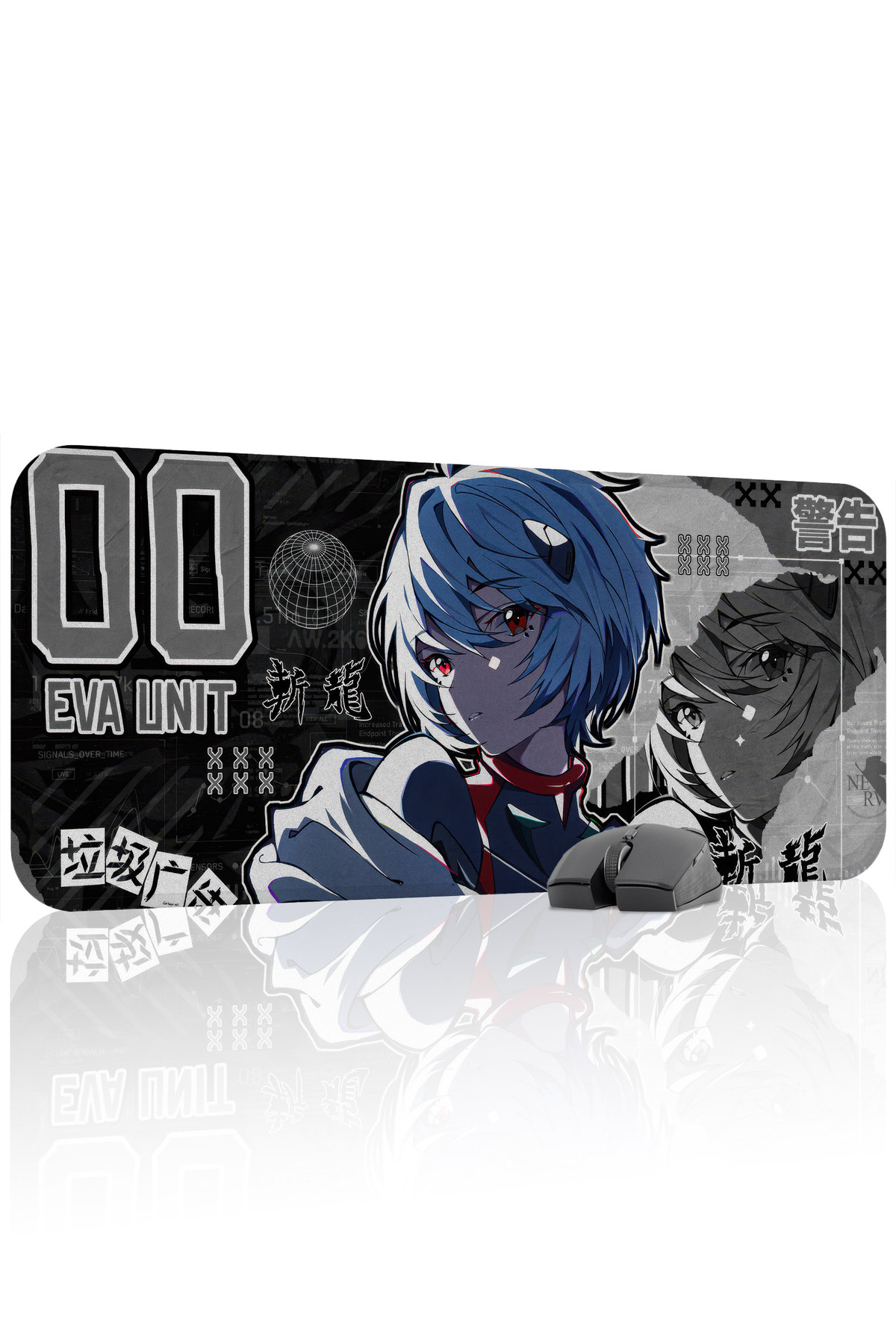 Neon Genesis Evangelion Stitched Rubber Gaming Mousepad V3 - 70x30 XL Gaming Mouse Pad